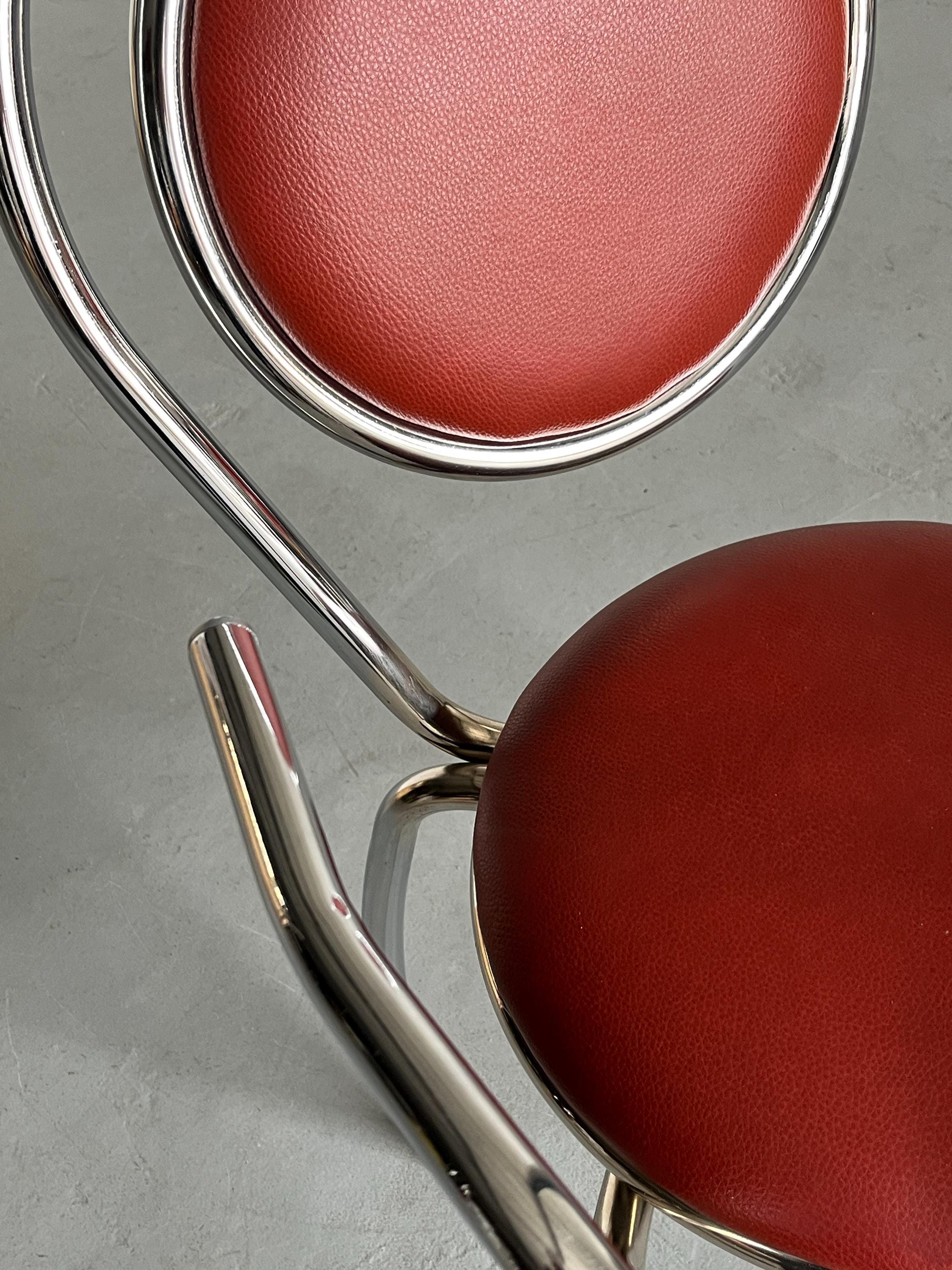 Sculptural Postmodern Curved Spiral Dining Chair, 1980s Italy