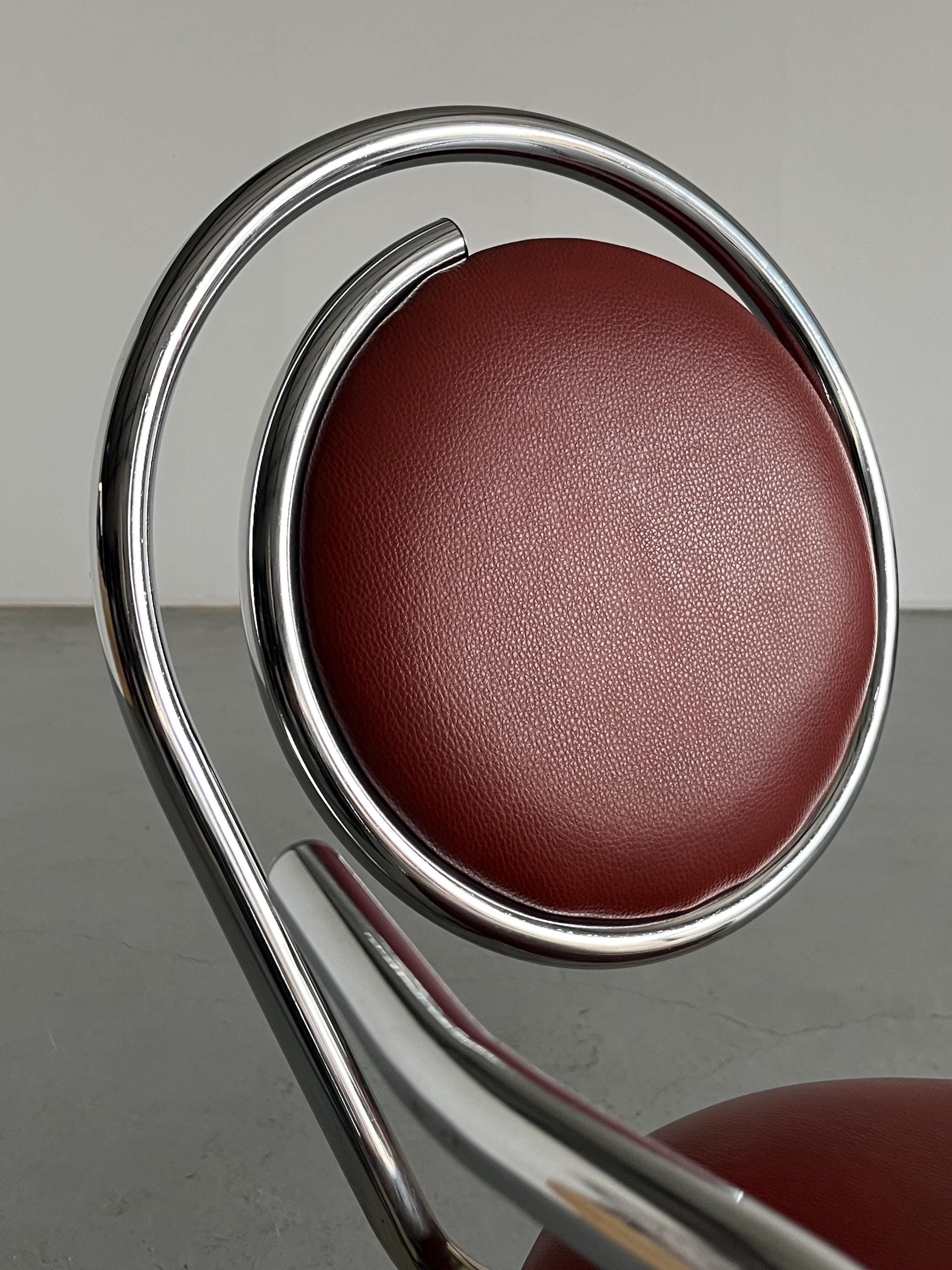 Sculptural Postmodern Curved Spiral Dining Chair, 1980s Italy