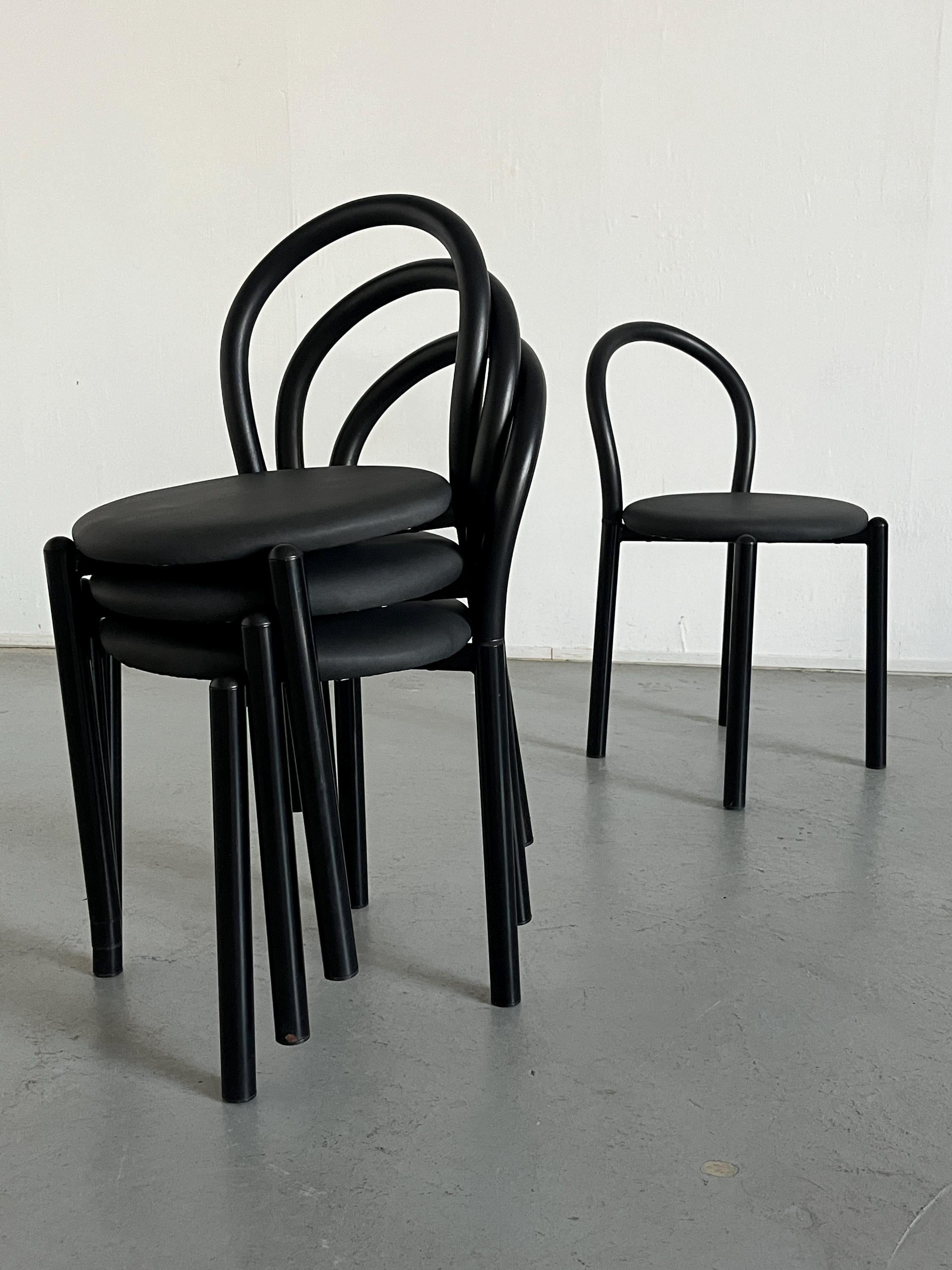 Minimalist Stackable Dining Chairs, Sculptural Design