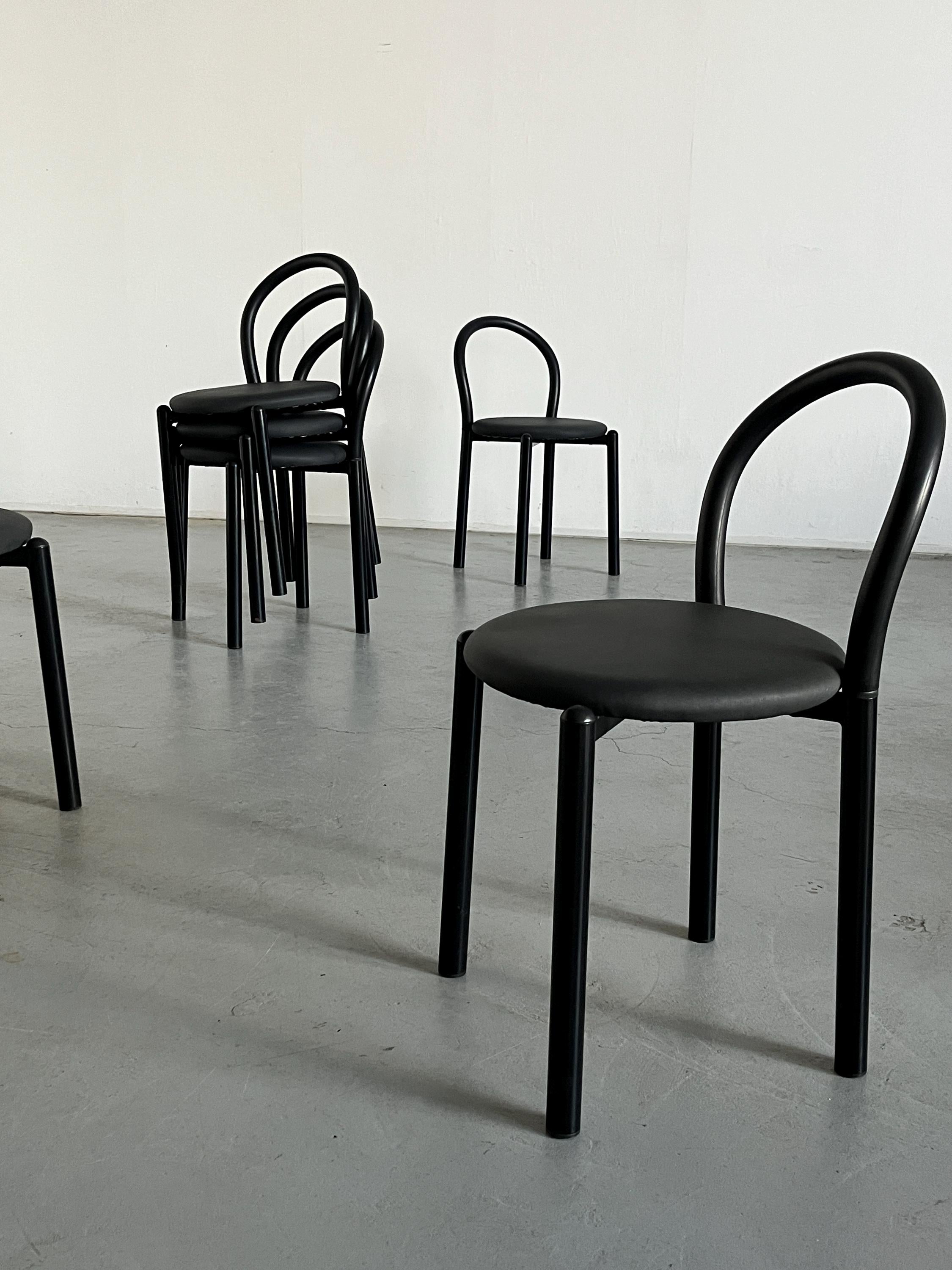 Minimalist Stackable Dining Chairs, Sculptural Design