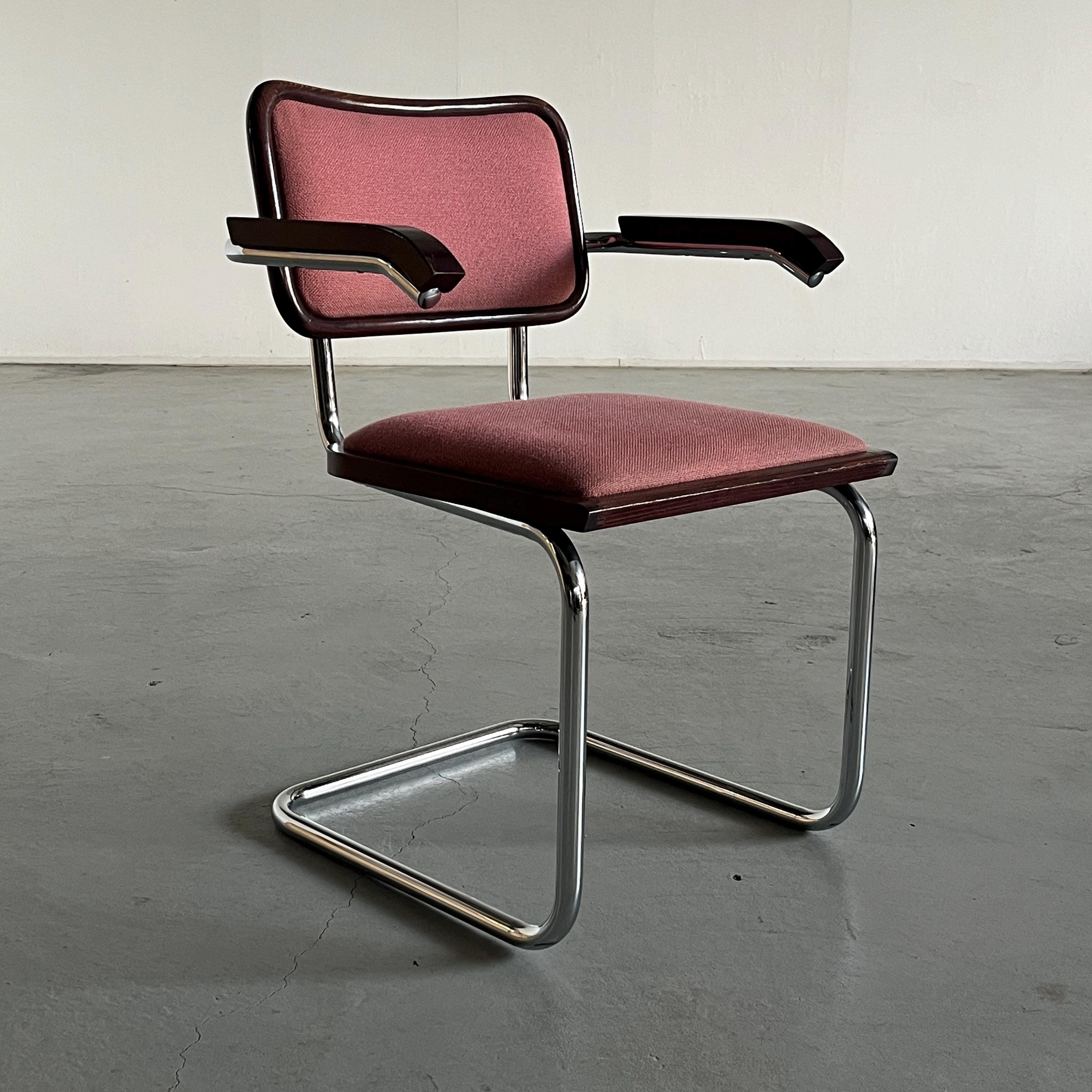Vintage Mid-Century Upholstered Cesca Armchair by Bene Austria, B64 Marcel Breuer, Bauhaus Design, 1980s Austria
