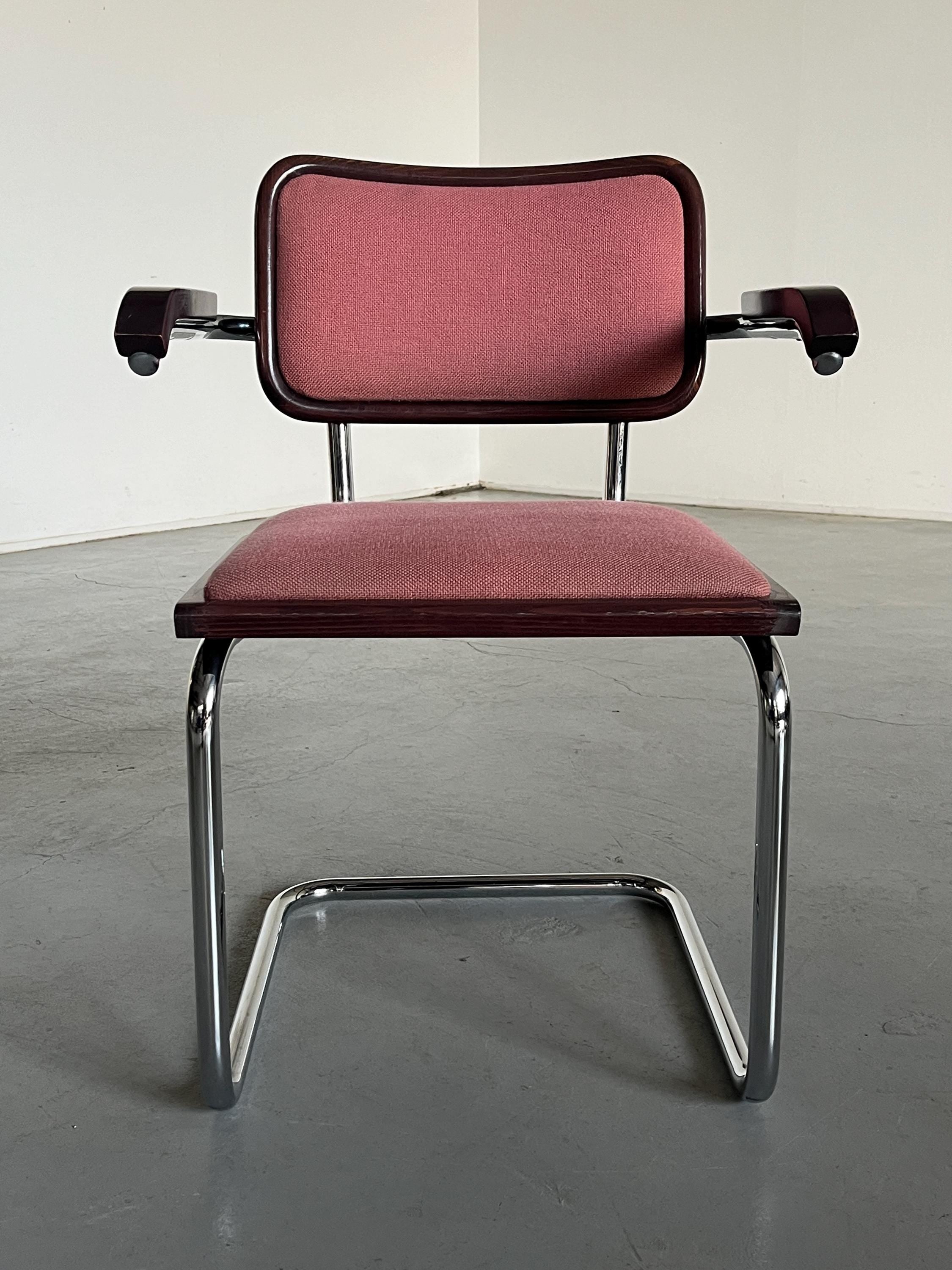 Vintage Mid-Century Upholstered Cesca Armchair by Bene Austria, B64 Marcel Breuer, Bauhaus Design, 1980s Austria