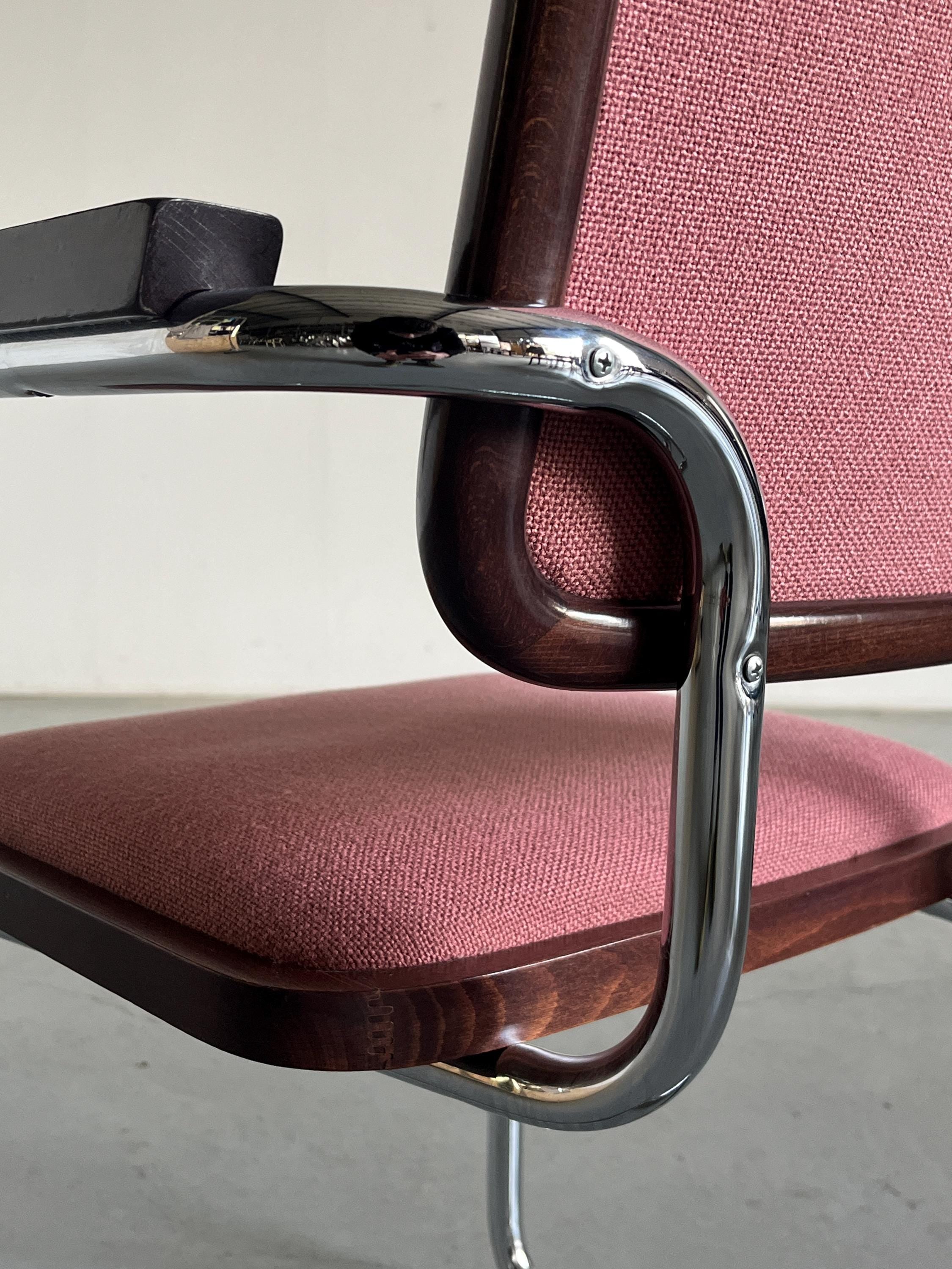 Vintage Mid-Century Upholstered Cesca Armchair by Bene Austria, B64 Marcel Breuer, Bauhaus Design, 1980s Austria