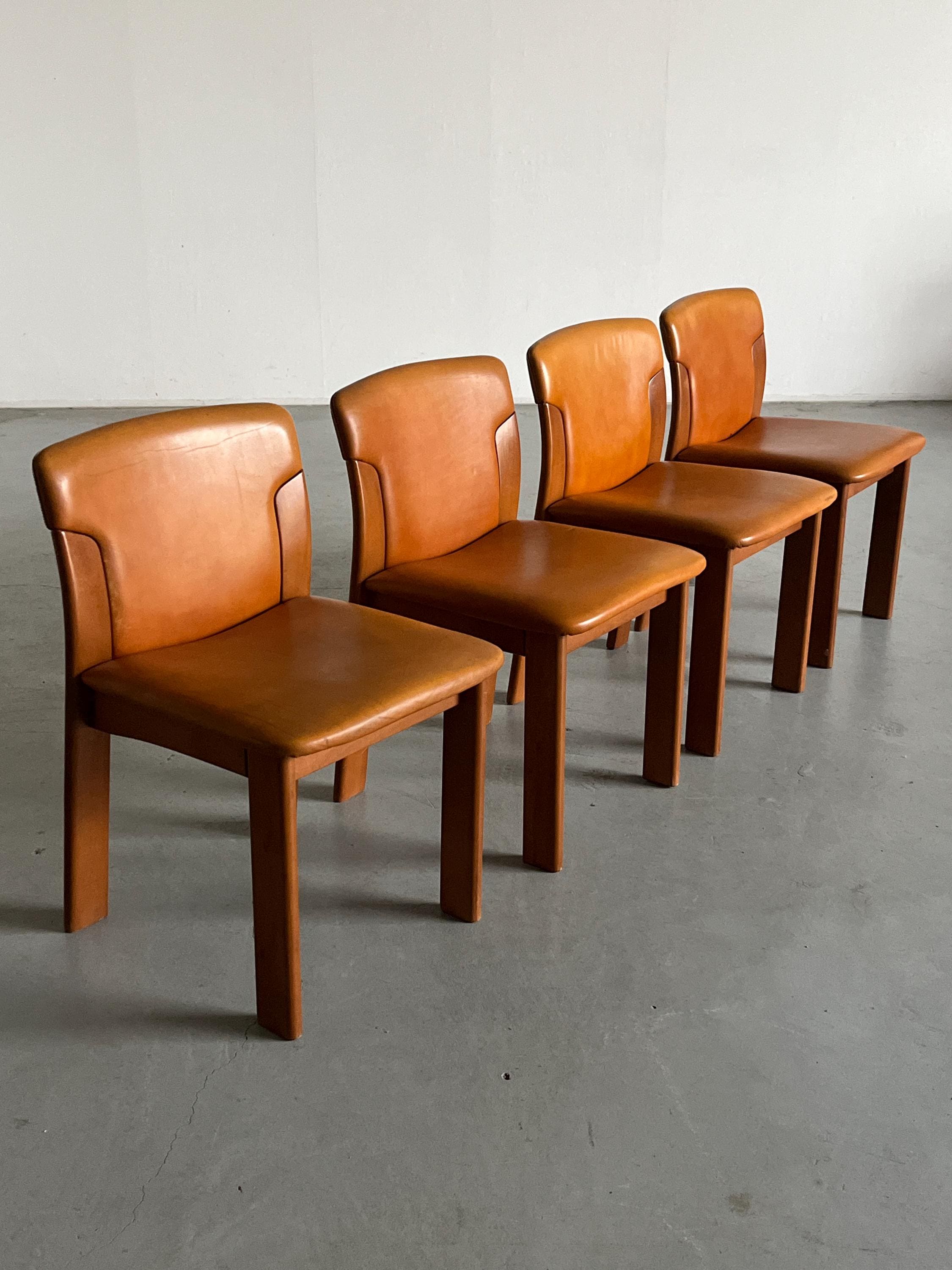 Mid-Century Modern Dining Chairs, in the Style of Silvio Coppola, 1970s Italy