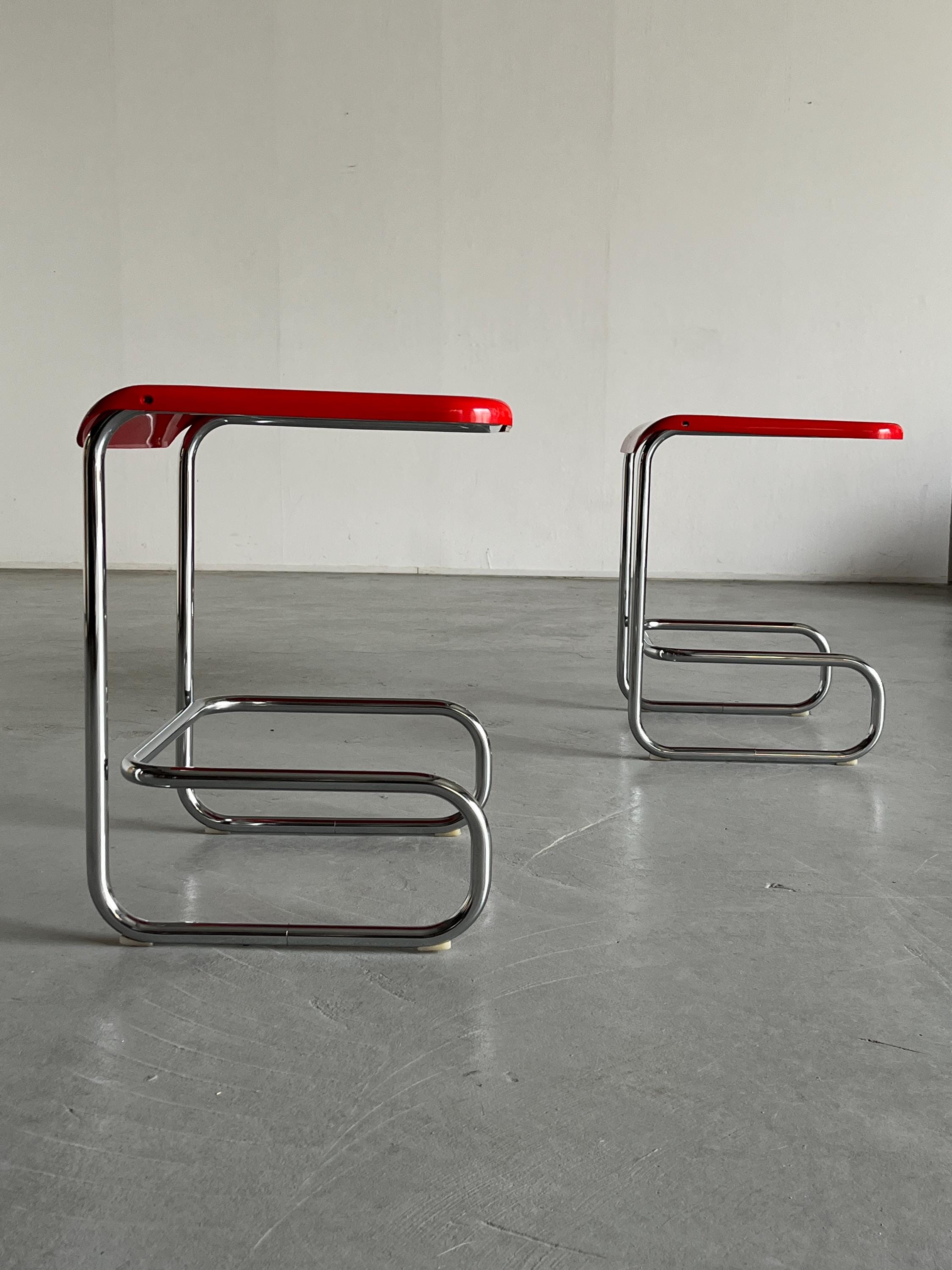 Pair of Modernist Cantilever Stools by Arclinea