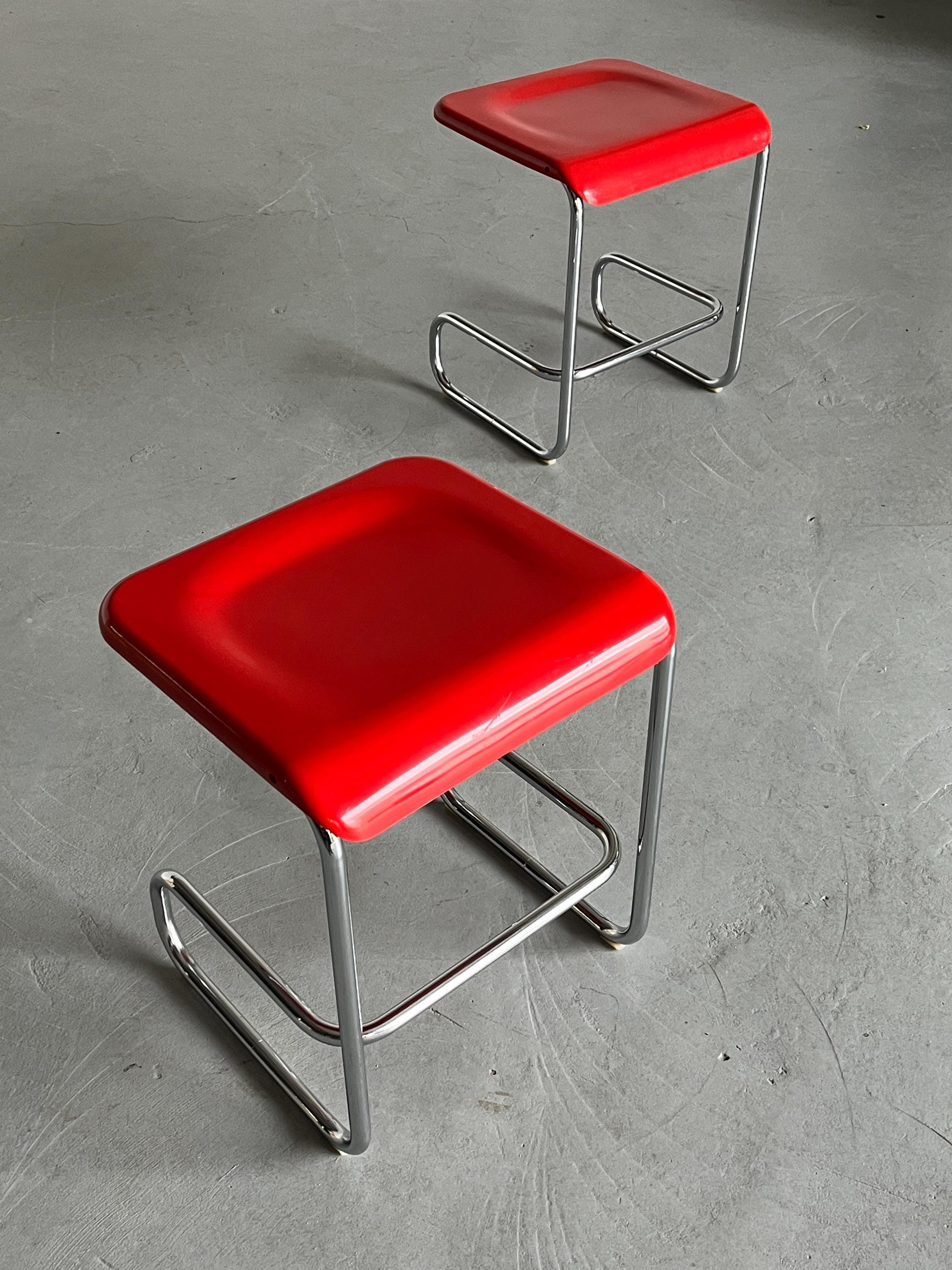 Pair of Modernist Cantilever Stools by Arclinea