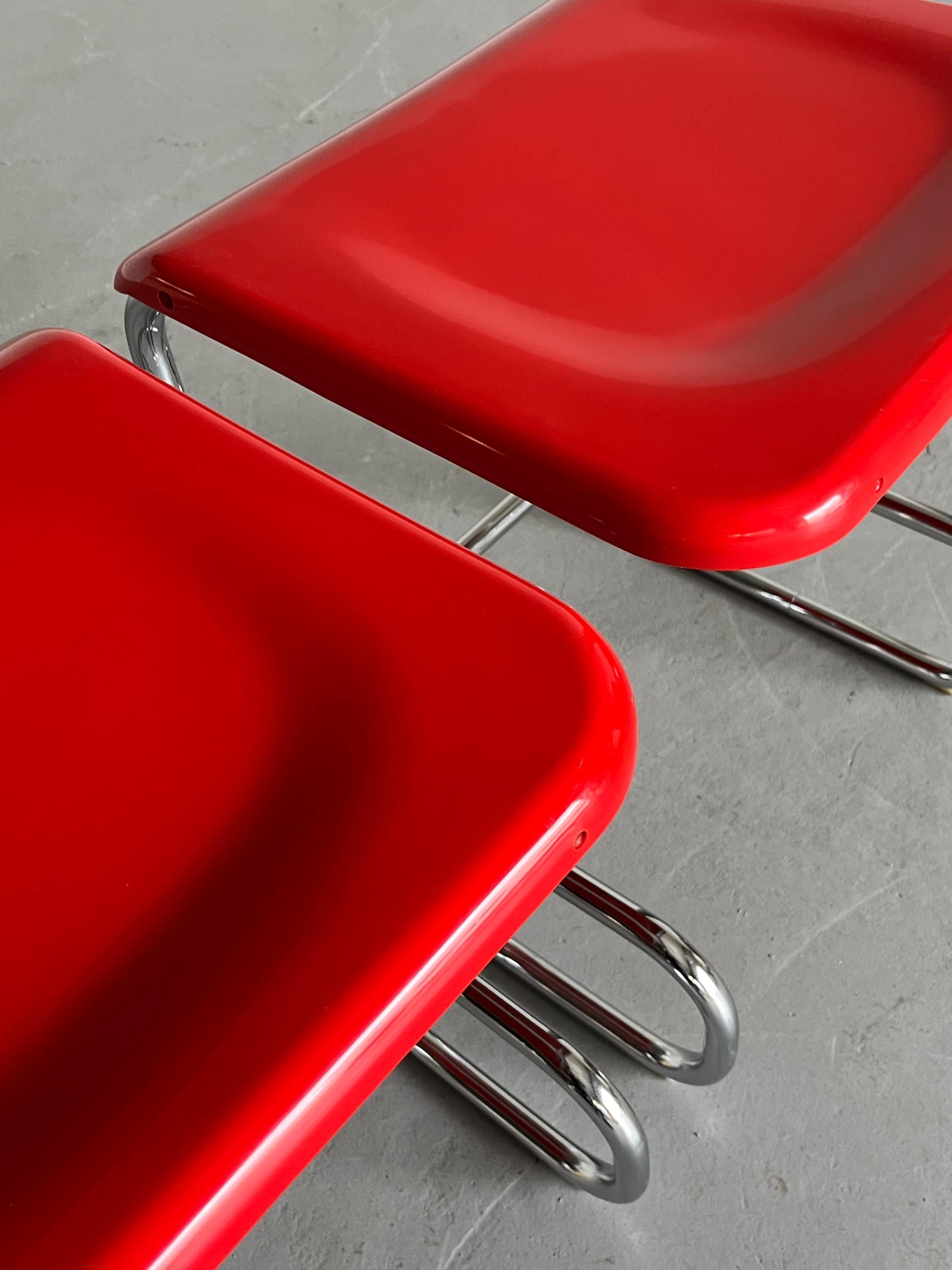 Pair of Modernist Cantilever Stools by Arclinea