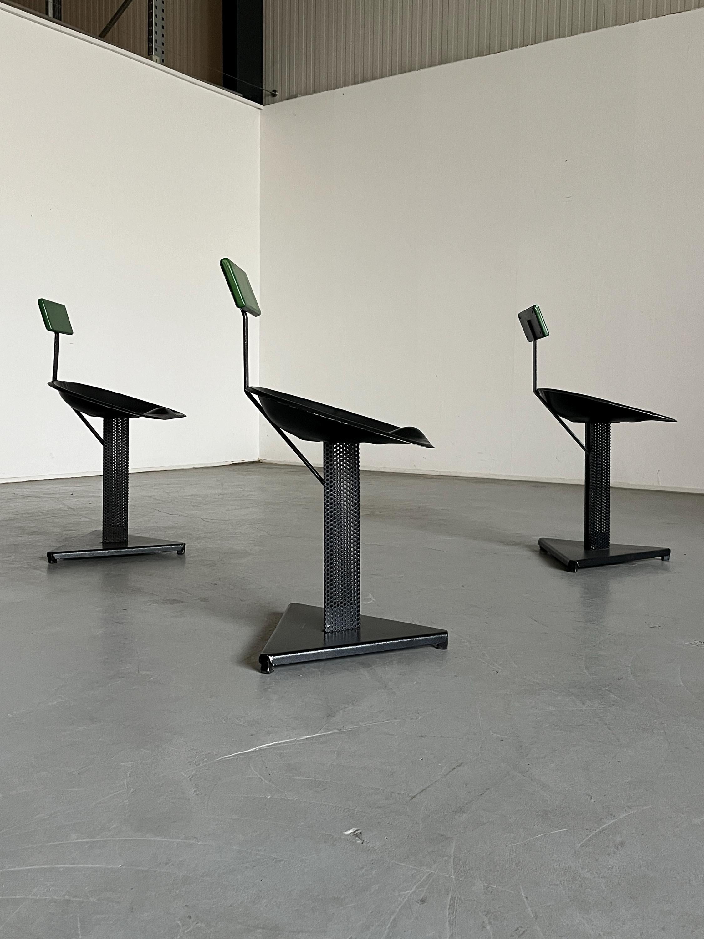 Abstract Geometrical Accent Chairs, 1980s Italy