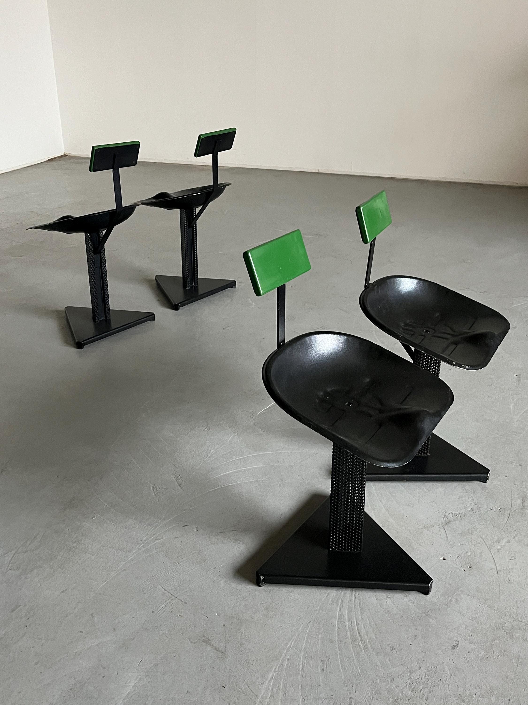 Abstract Geometrical Accent Chairs, 1980s Italy