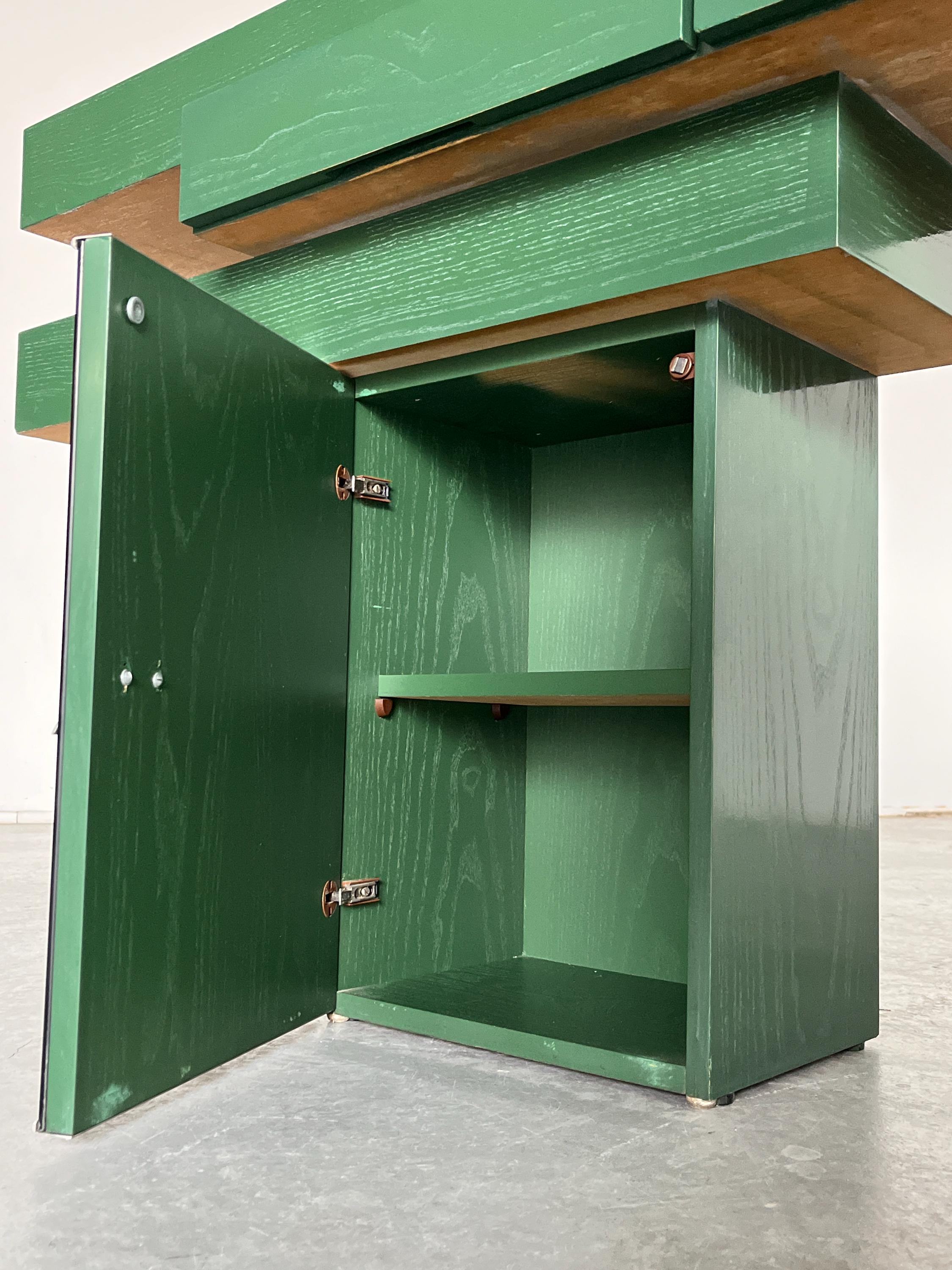 Sculptural Mirrored Geometrical Console