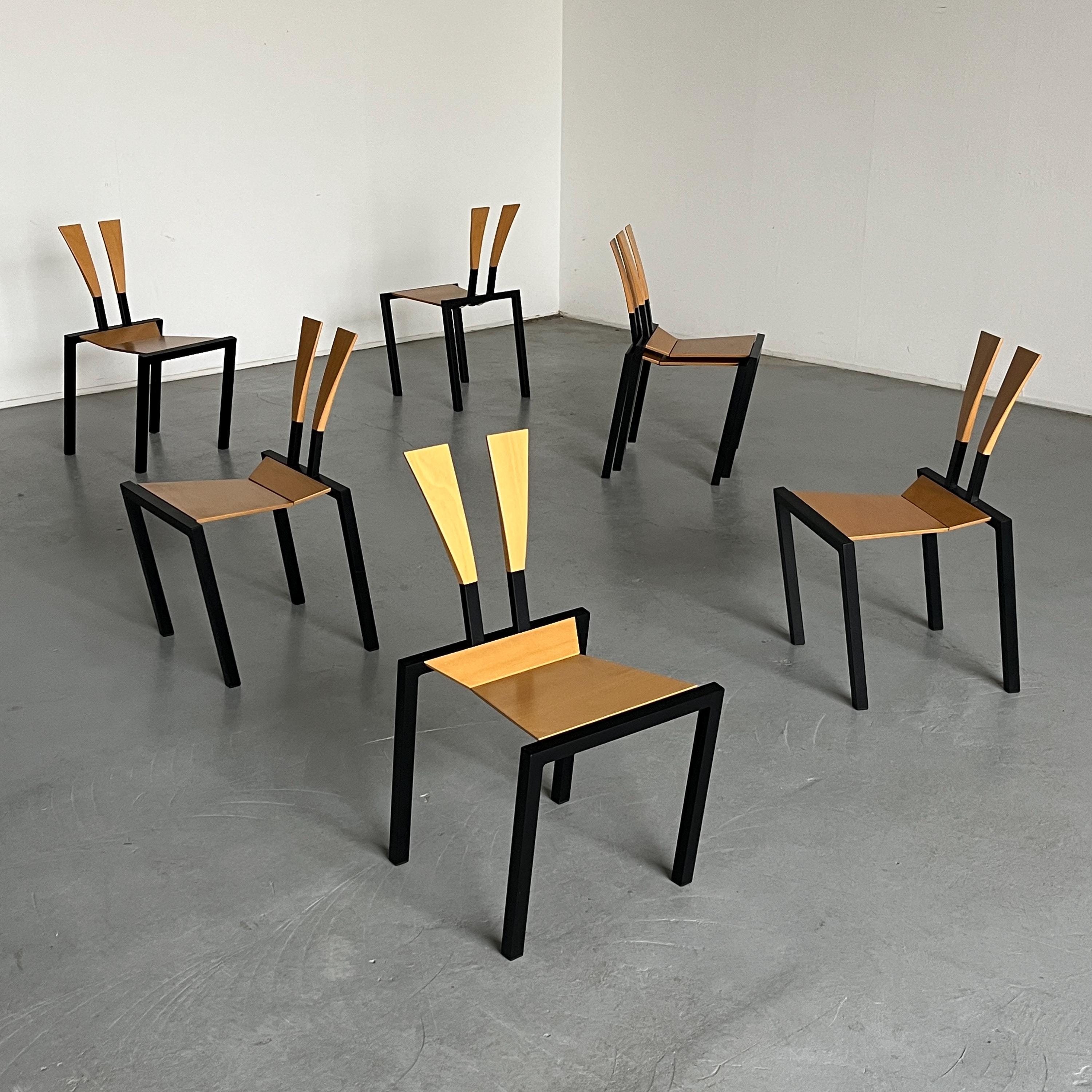 Memphis Design Curved Dancing Chairs by Karl Friedrich Förster for KFF