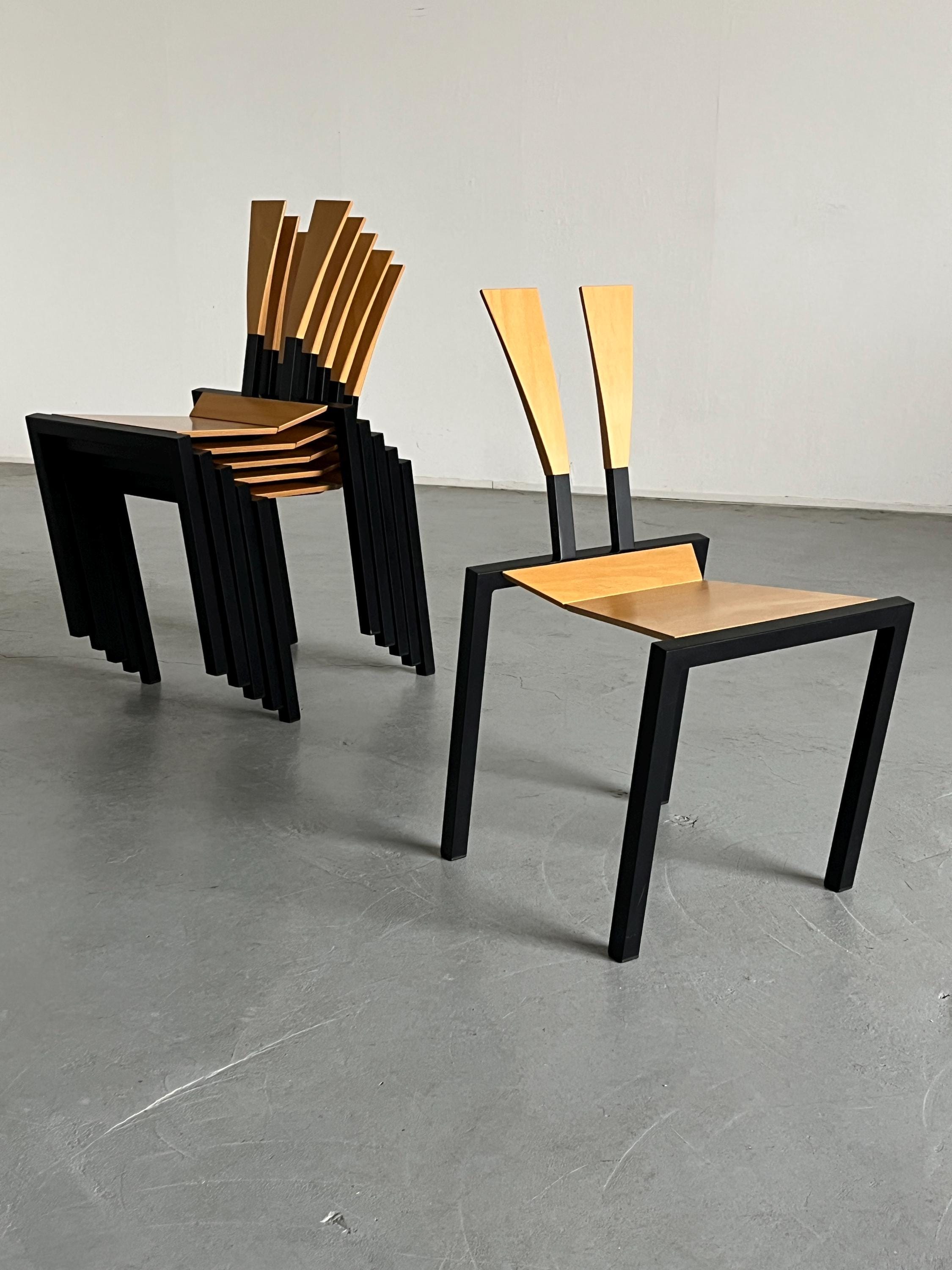 Memphis Design Curved Dancing Chairs by Karl Friedrich Förster for KFF