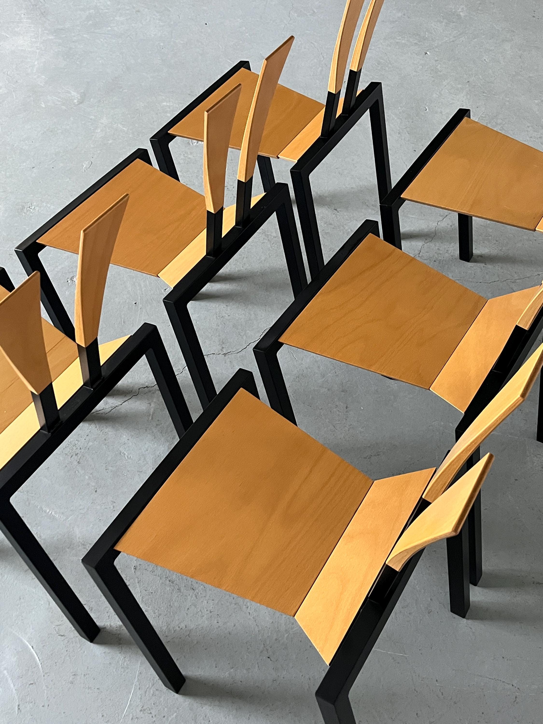 Memphis Design Curved Dancing Chairs by Karl Friedrich Förster for KFF