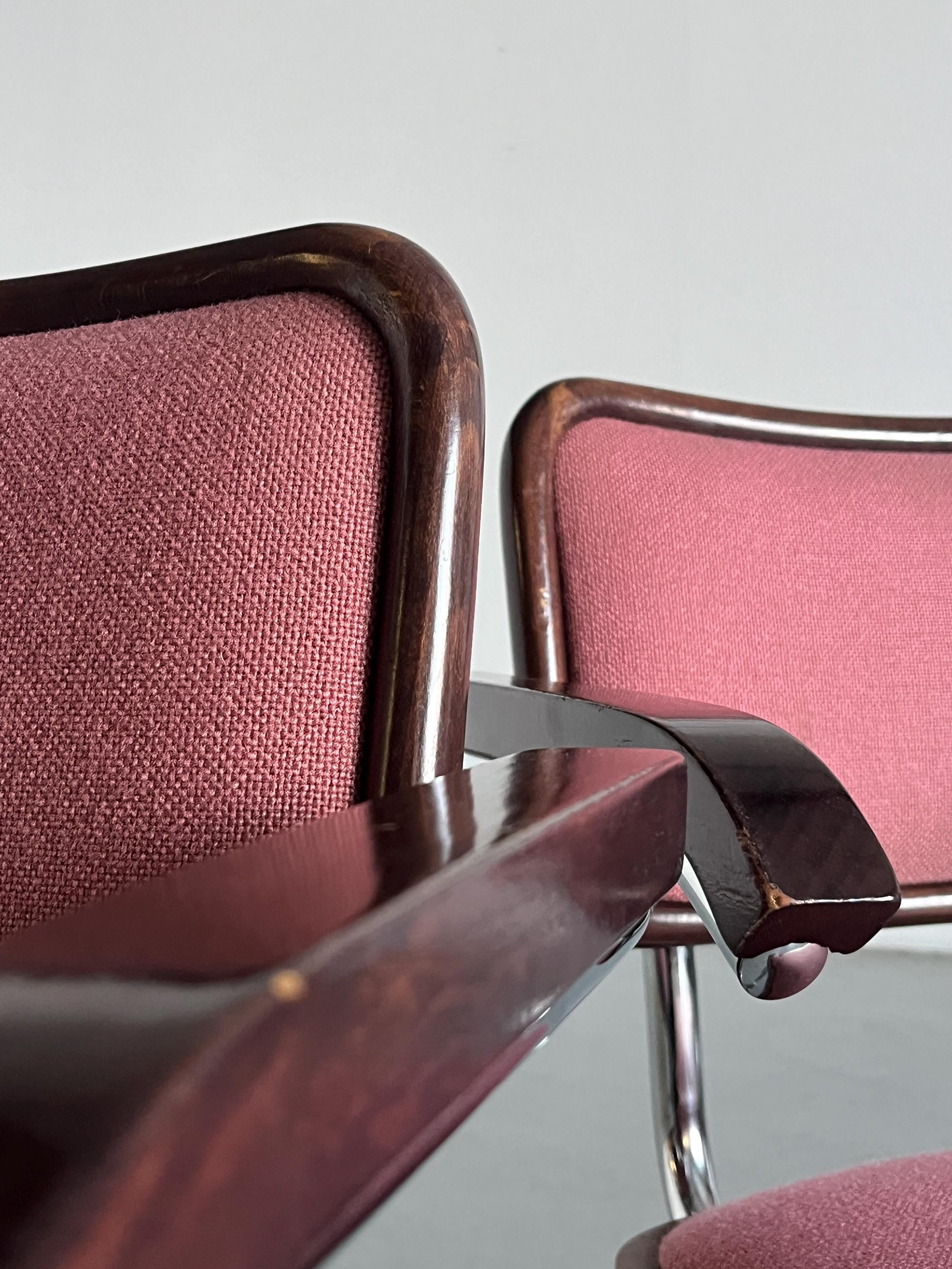 Upholstered Cesca Armchairs by Bene Austria, B64 Marcel Breuer