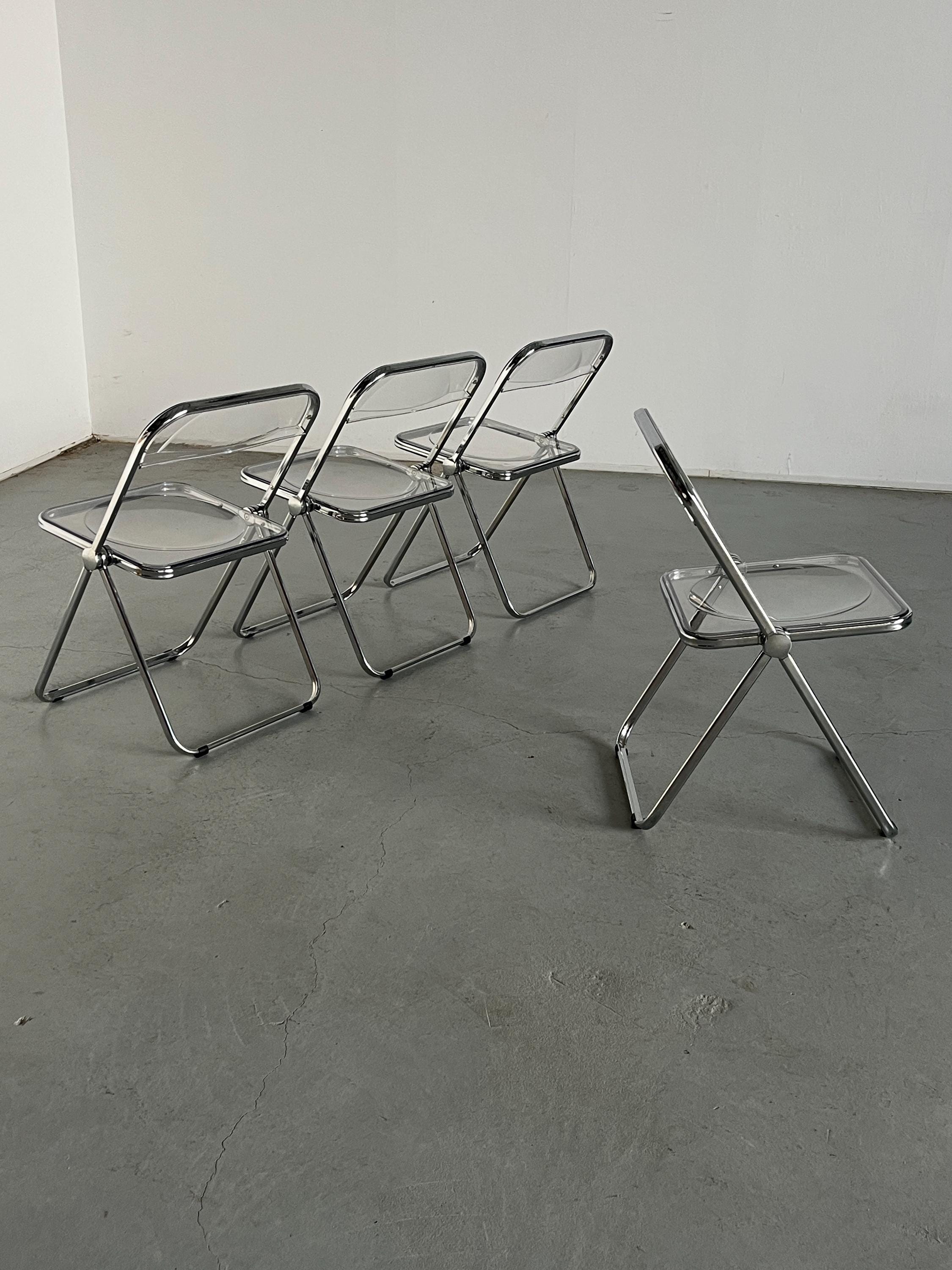 Folding Chairs in the Style of 'Plia' Chair by Giancarlo Piretti, 1990s