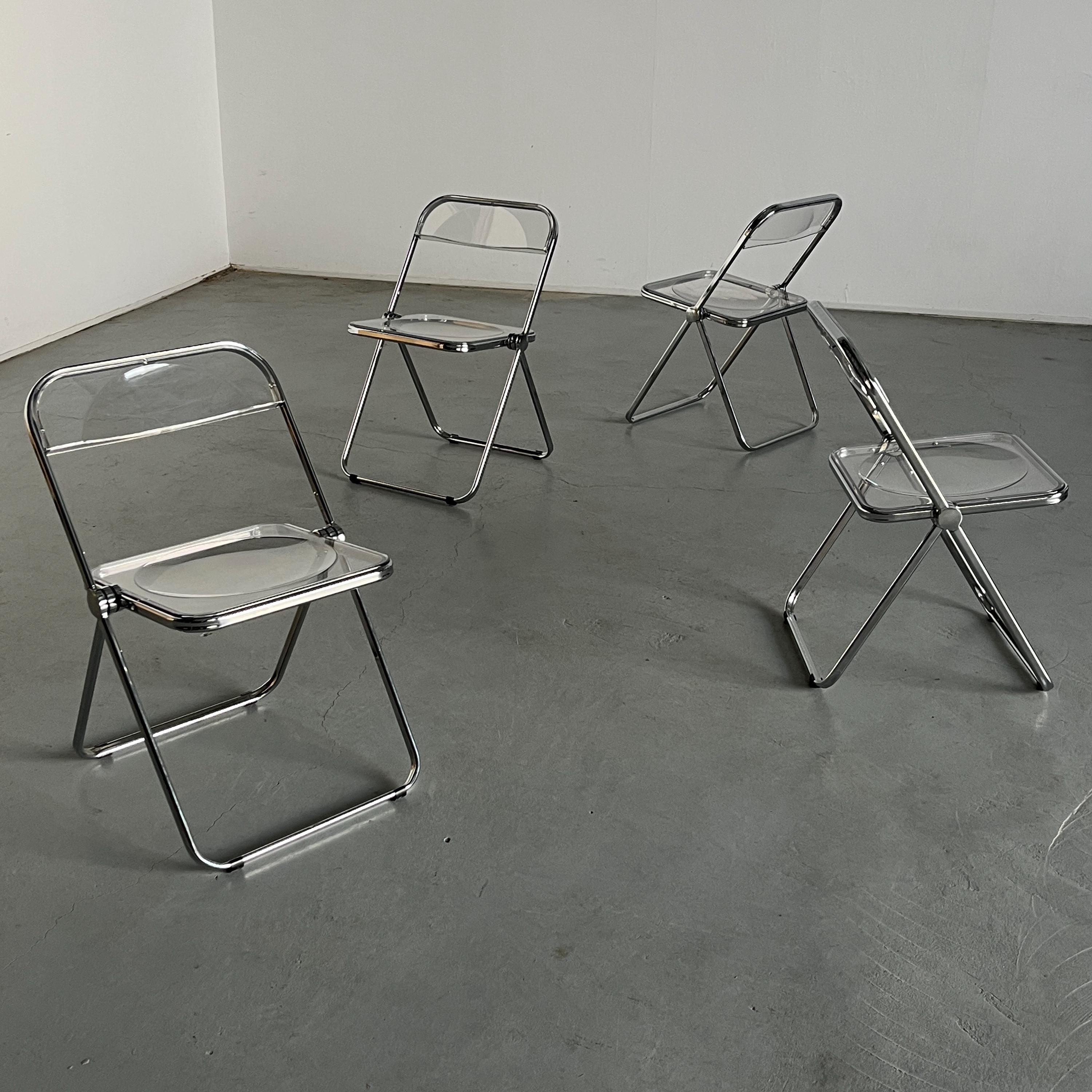 Folding Chairs in the Style of 'Plia' Chair by Giancarlo Piretti, 1990s