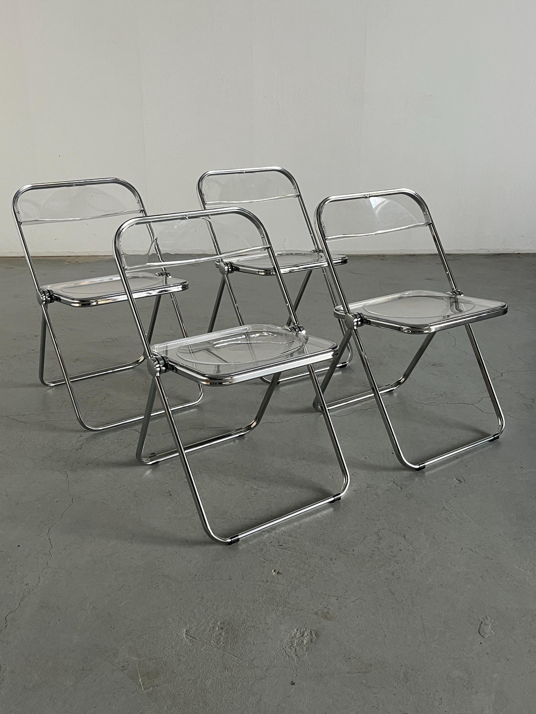 Folding Chairs in the Style of 'Plia' Chair by Giancarlo Piretti, 1990s