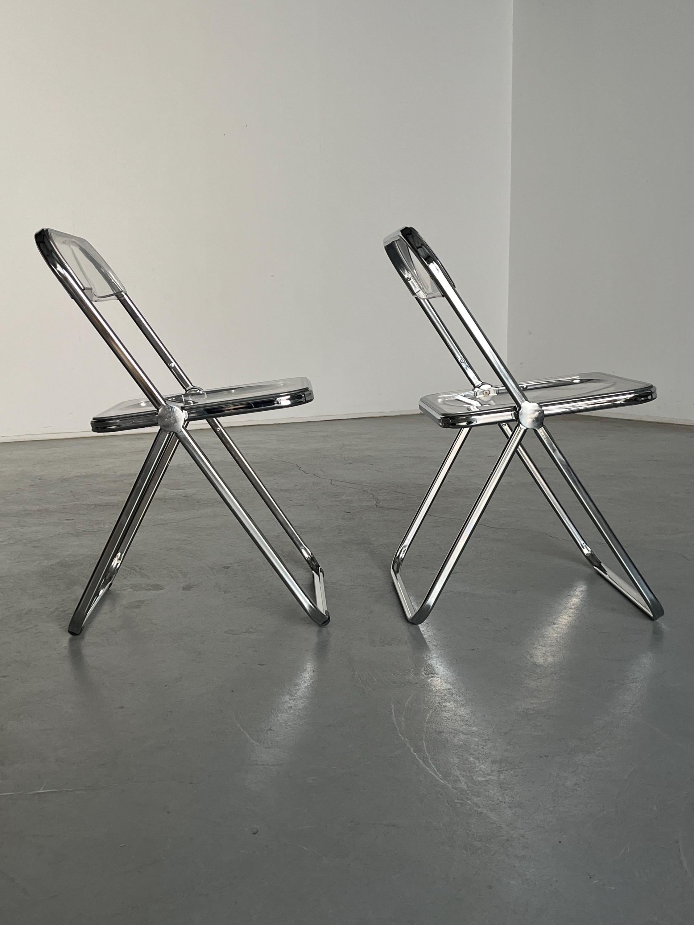 Folding Chairs in the Style of 'Plia' Chair by Giancarlo Piretti, 1990s