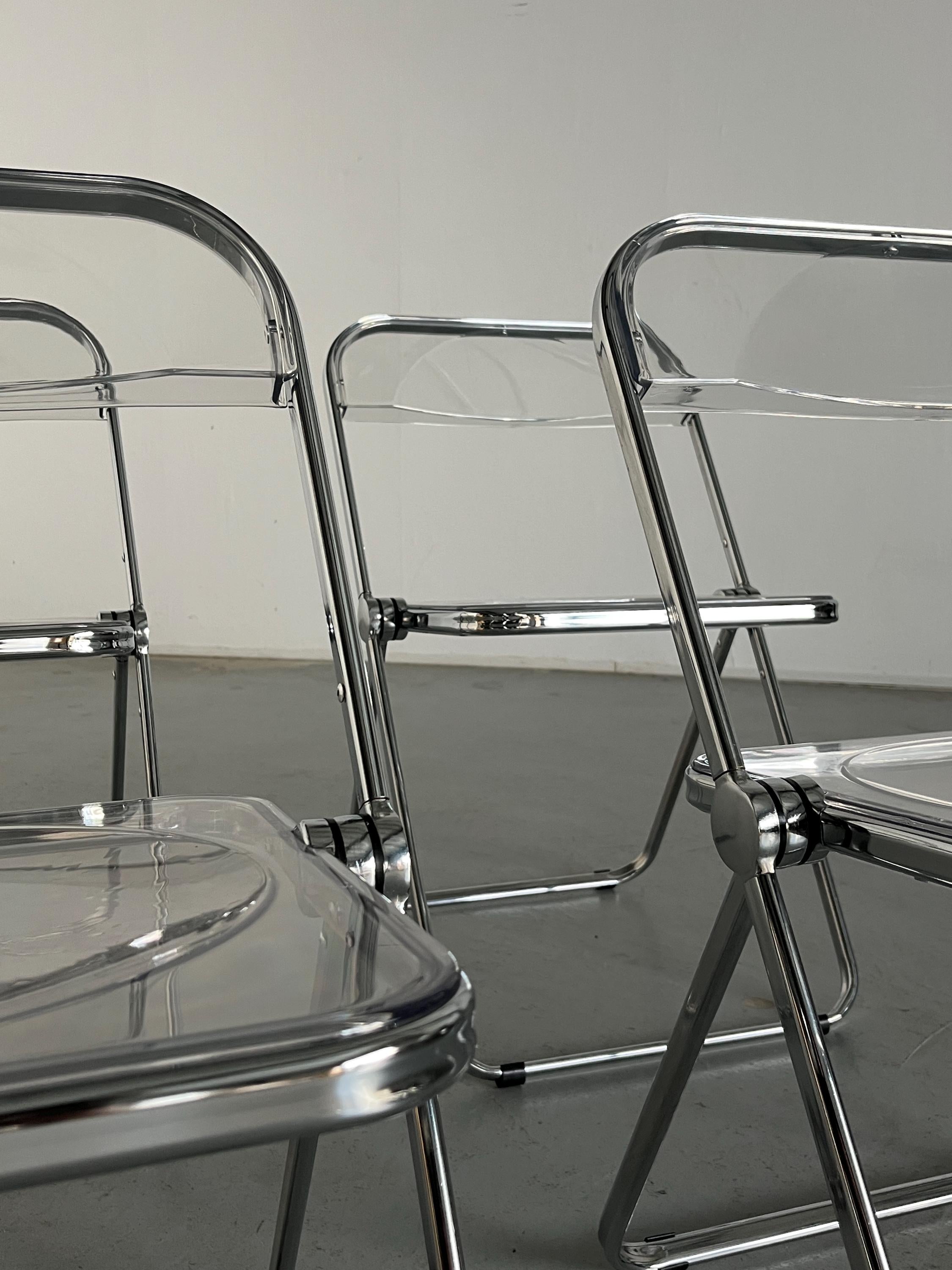 Folding Chairs in the Style of 'Plia' Chair by Giancarlo Piretti, 1990s