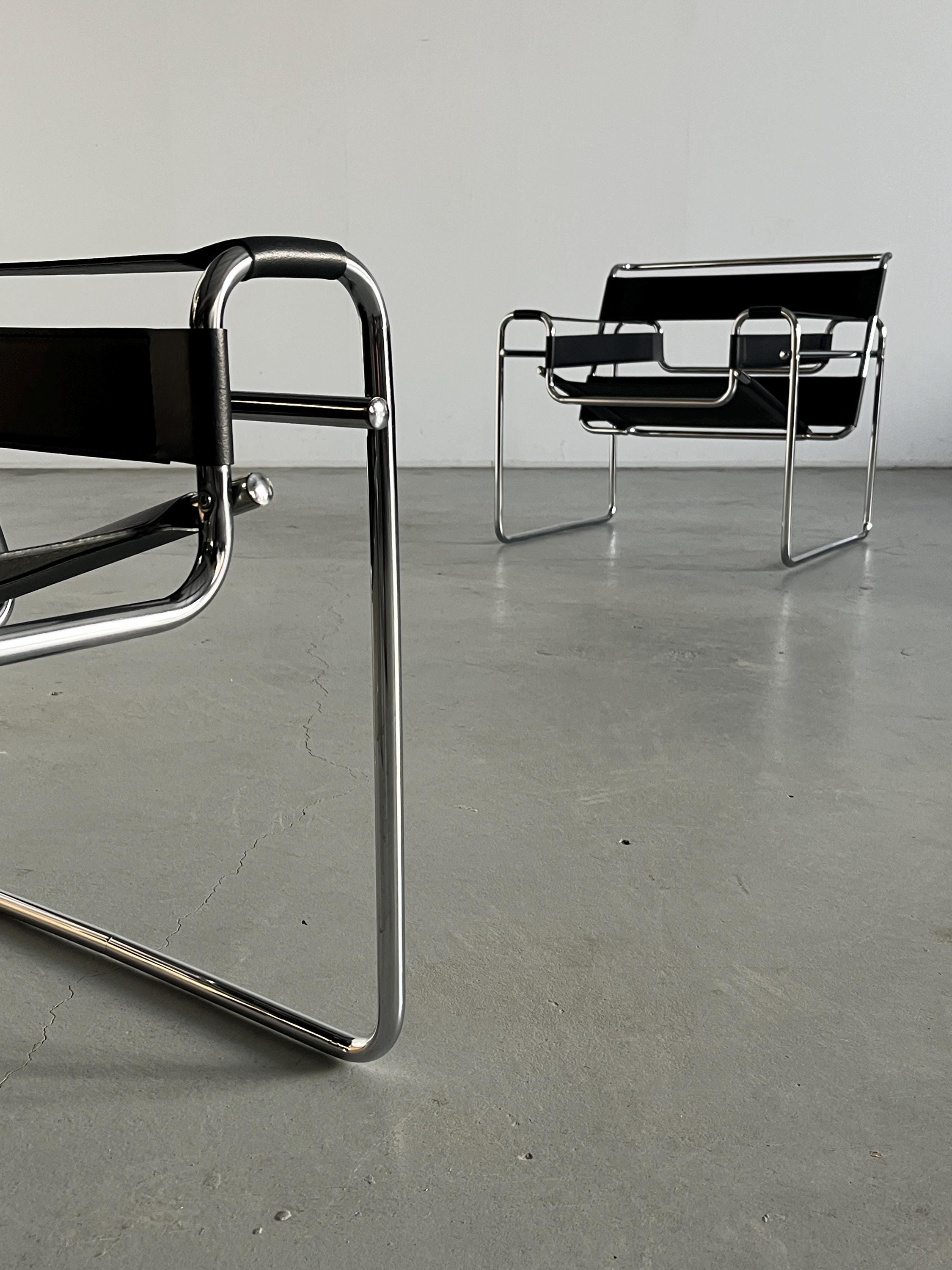'Wassily' Armchairs by Marcel Breuer, 1970s Vintage Replica
