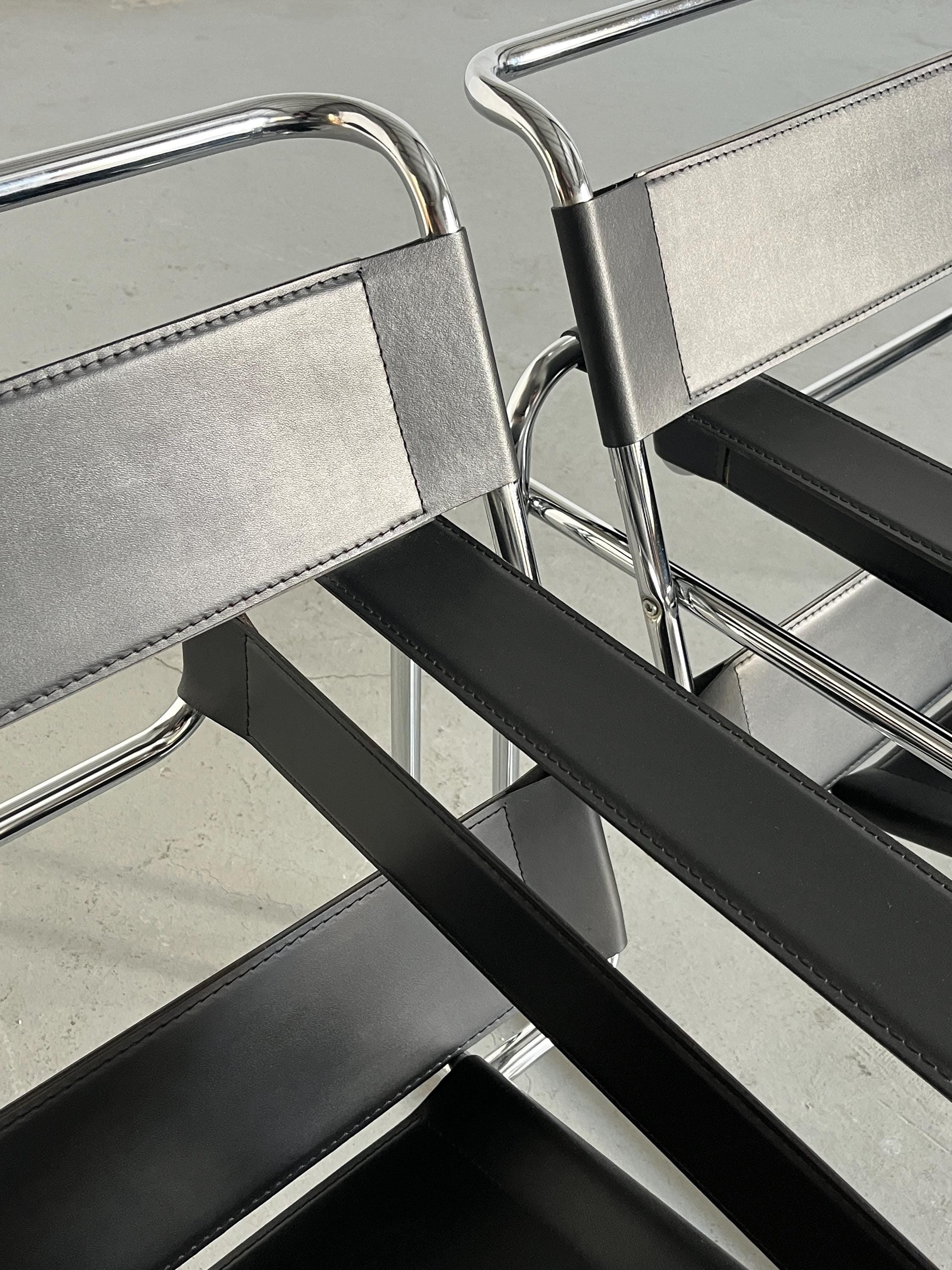 'Wassily' Armchairs by Marcel Breuer, 1970s Vintage Replica