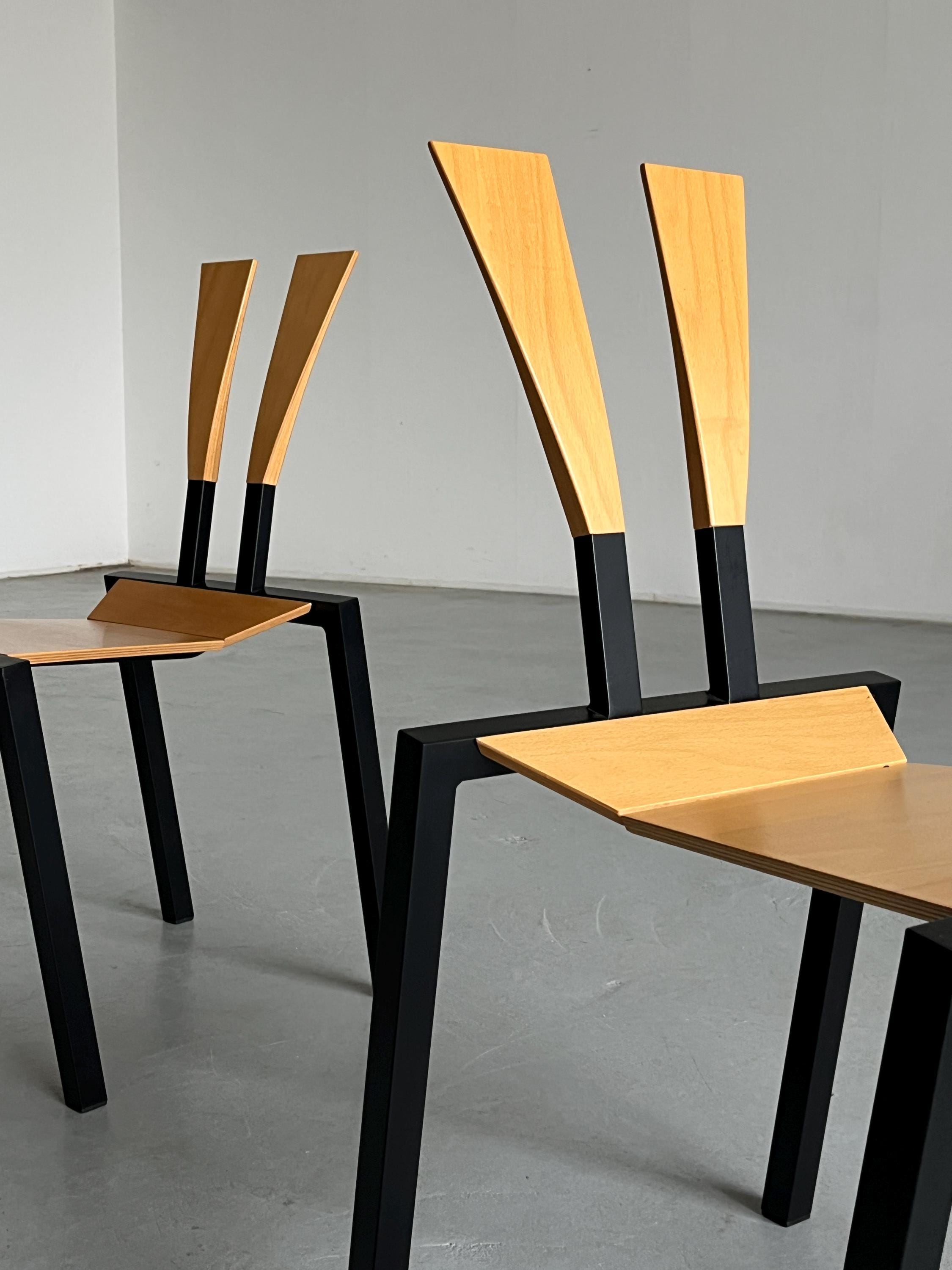 Memphis Design Curved Dancing Chairs by Karl Friedrich Förster for KFF