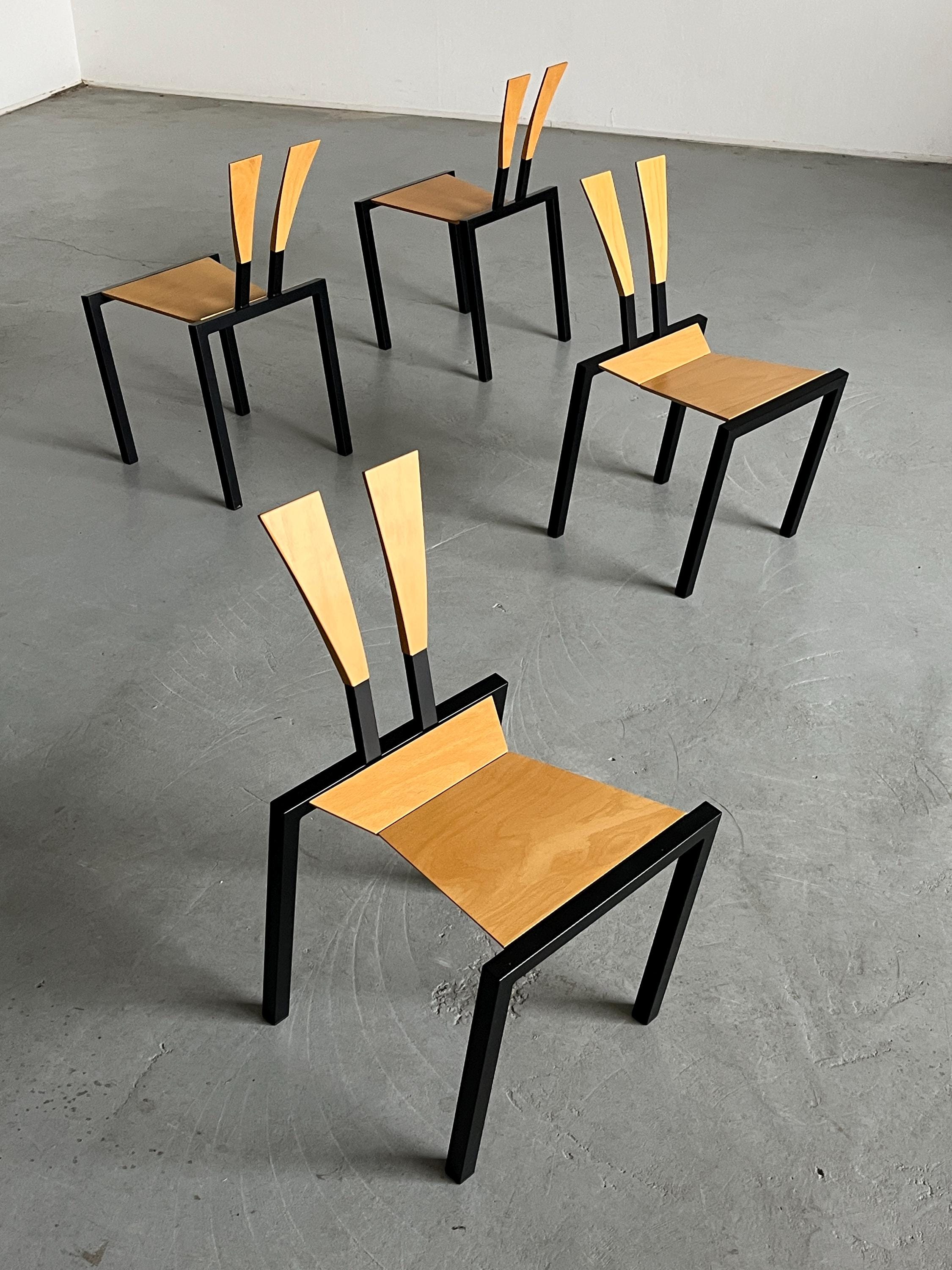 Memphis Design Curved Dancing Chairs by Karl Friedrich Förster for KFF