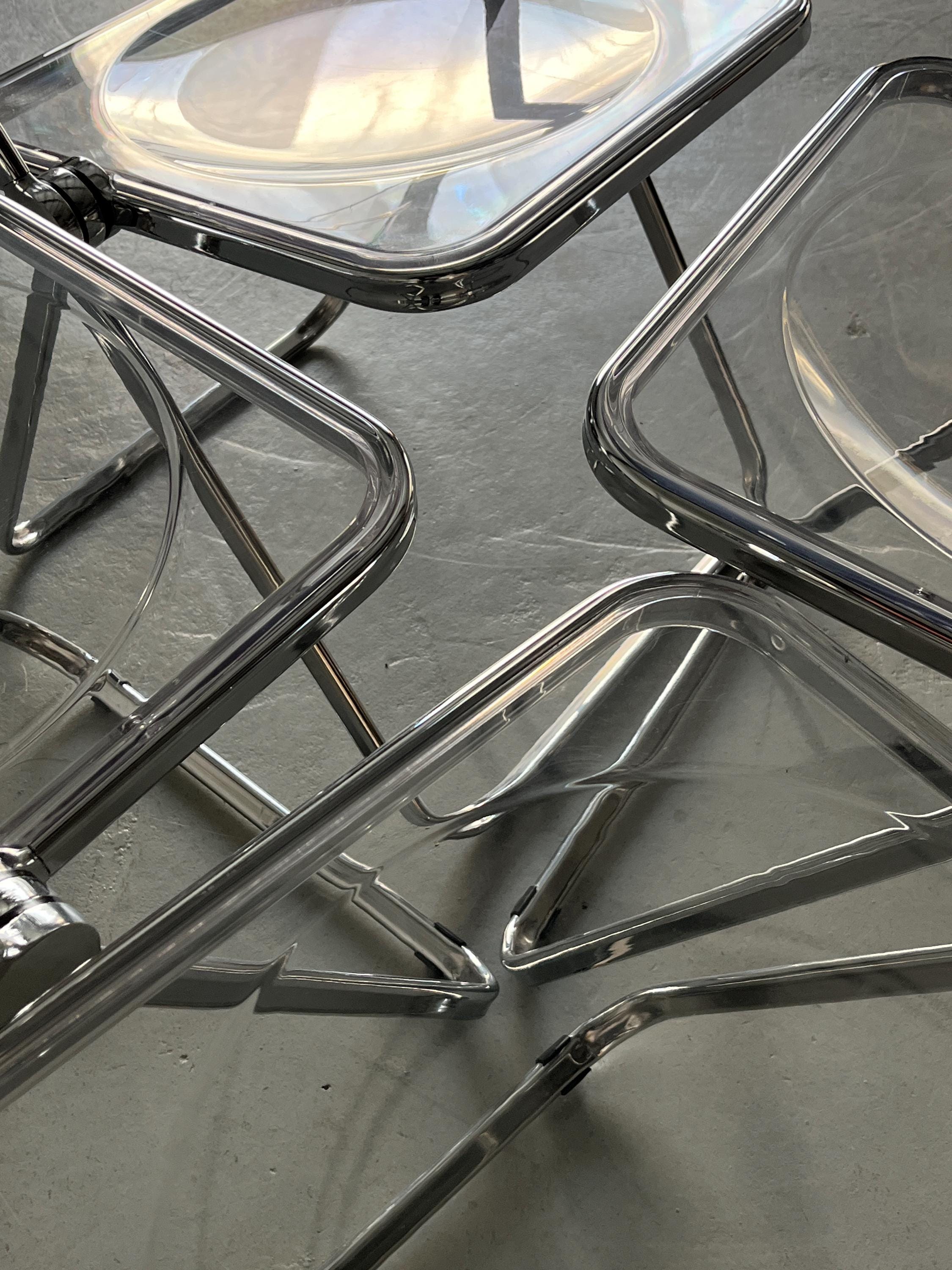Folding Chairs in the Style of 'Plia' Chair by Giancarlo Piretti, 1990s