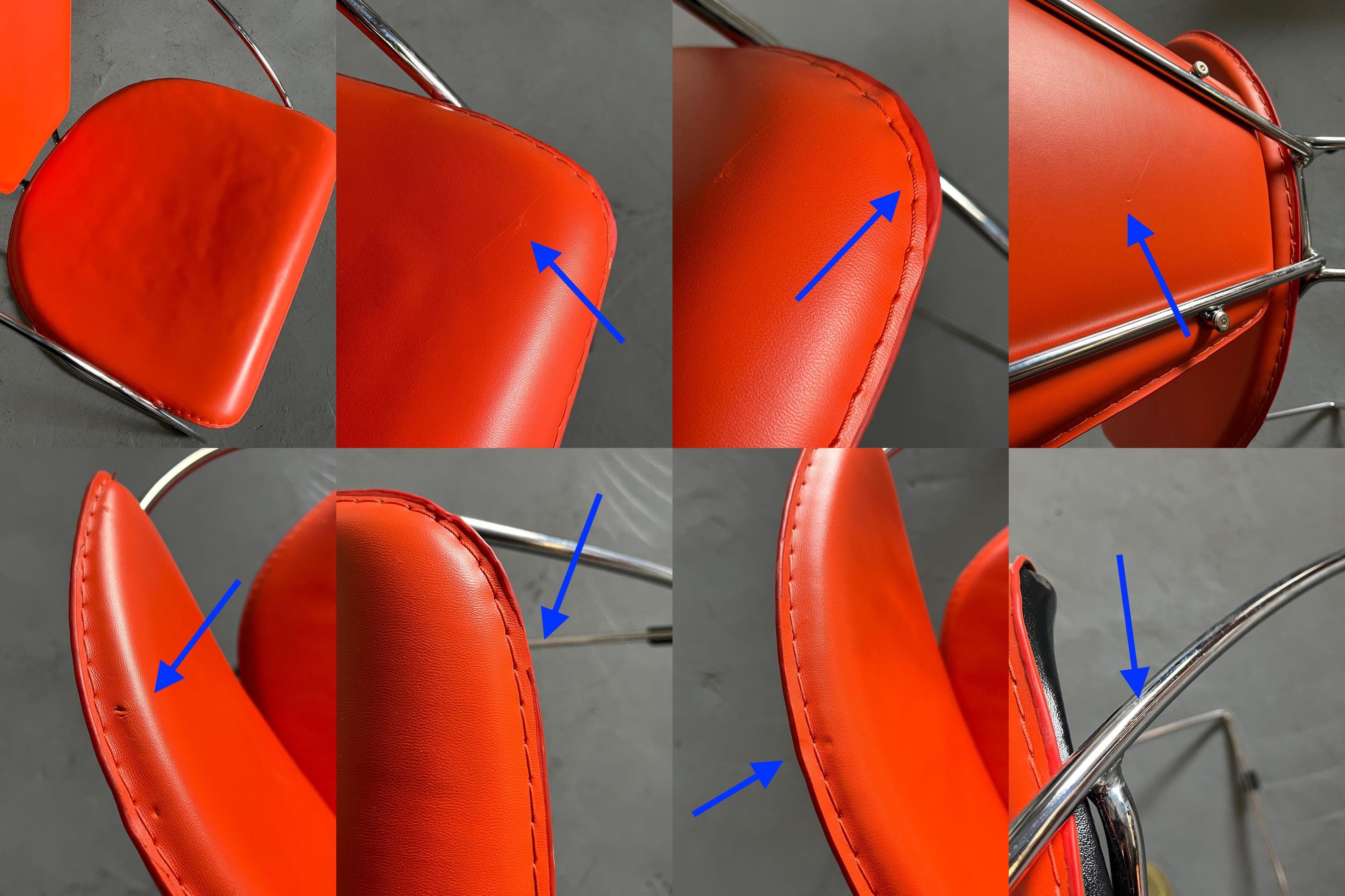 Postmodern Orange Dining Chairs in the Style of Linda Chair by Arrben