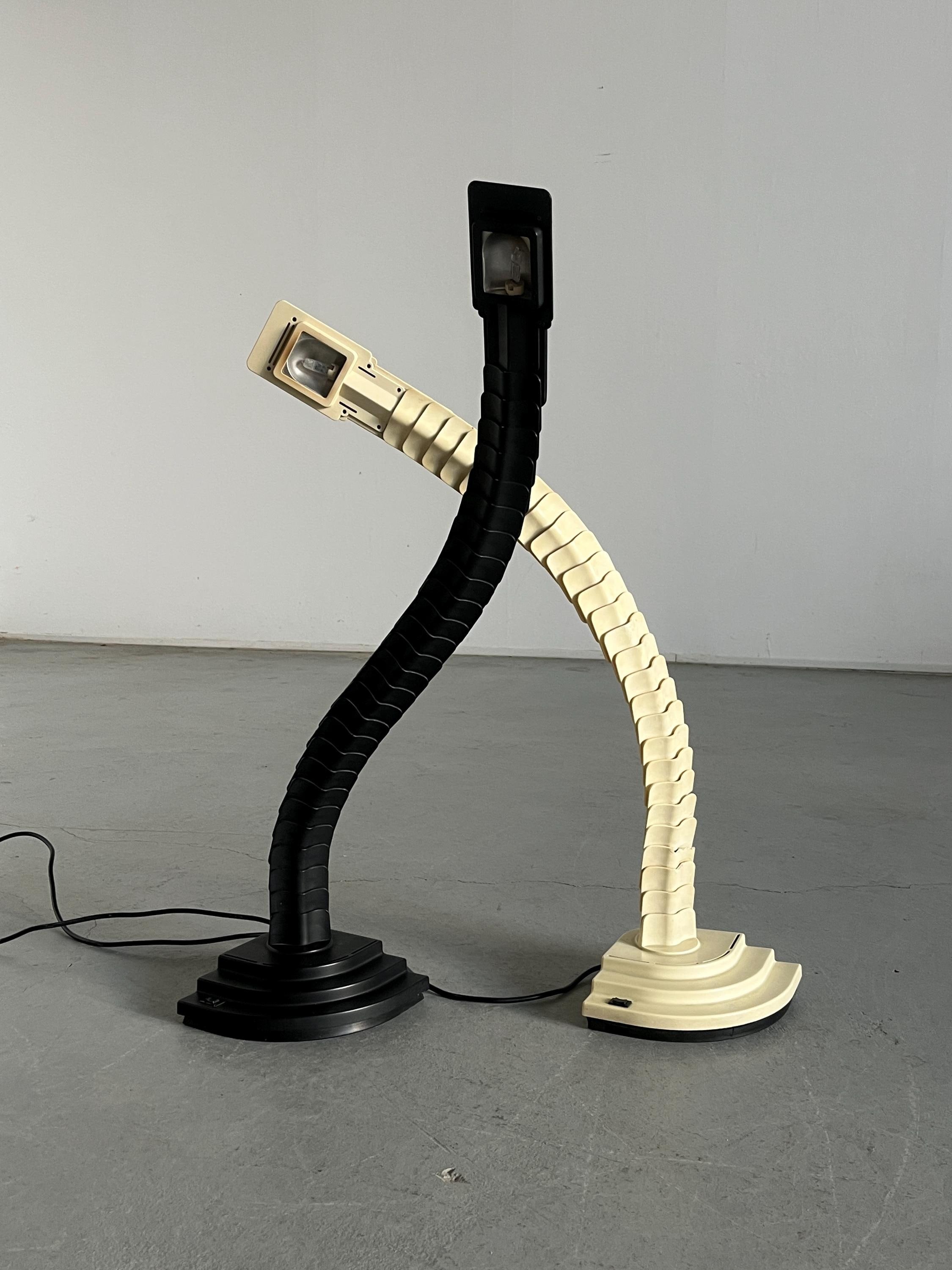 Vintage Flexible Serpentine 'Proteo' Desk Lamps by Mario Bertorelle for JM RDM Massanzago, 1970s Italy