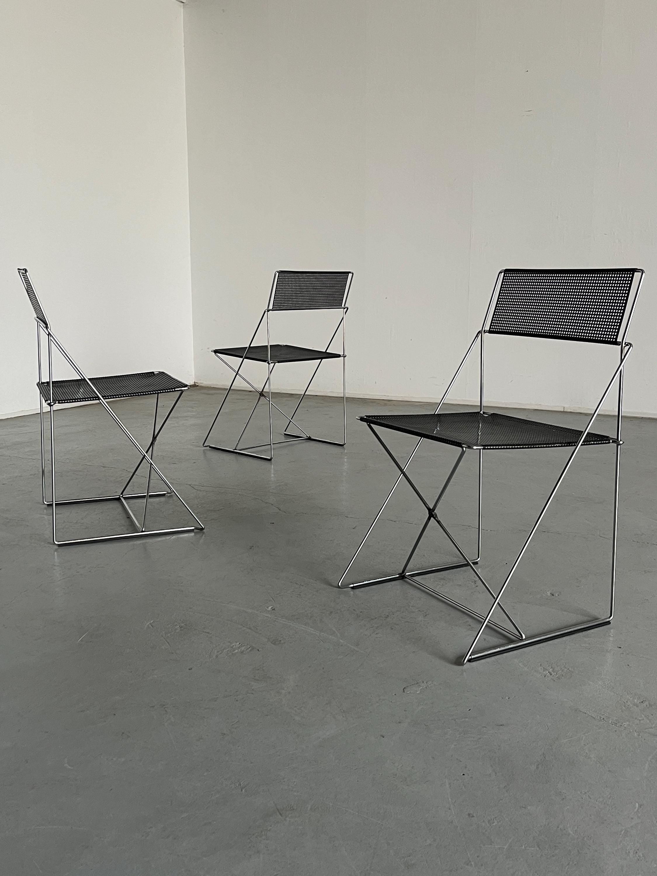 'X-Line' Chairs by Niels Jørgen Haugesen for Bent Krogh, 1980s Denmark