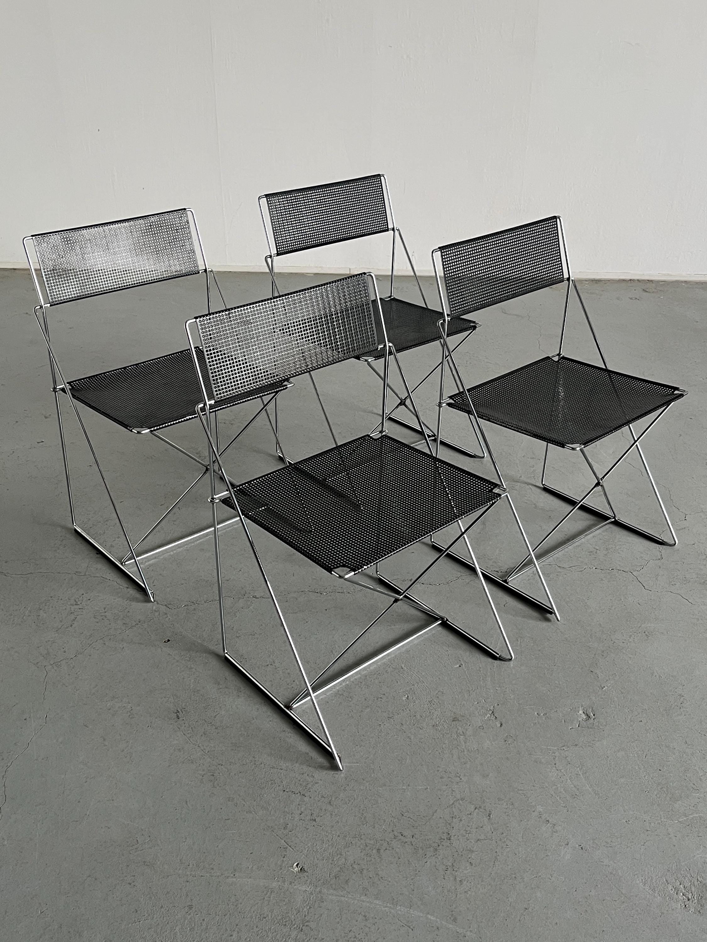 'X-Line' Chairs by Niels Jørgen Haugesen for Bent Krogh, 1980s Denmark