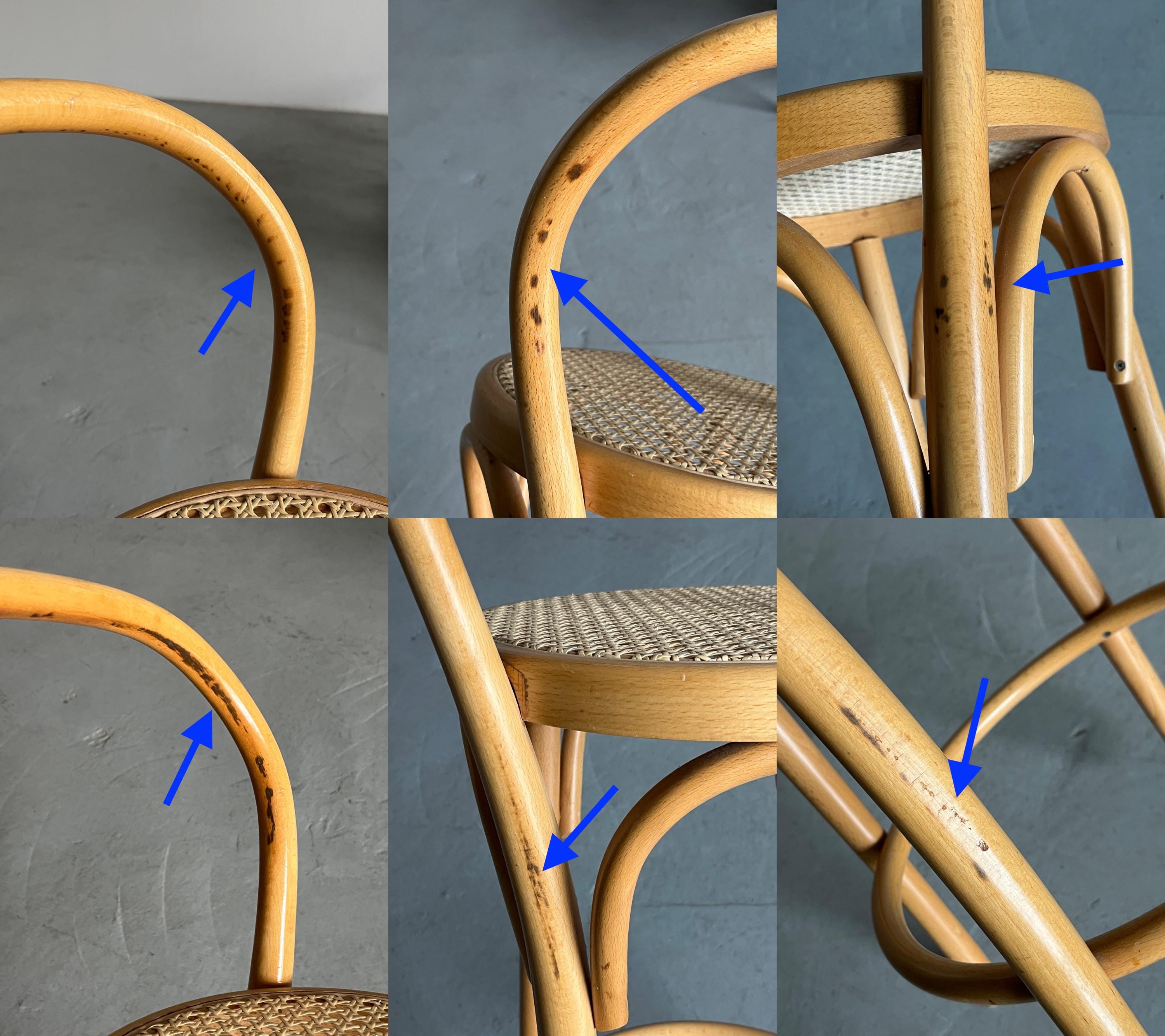 Thonet Bentwood Style Wood and Cane Bar Stools