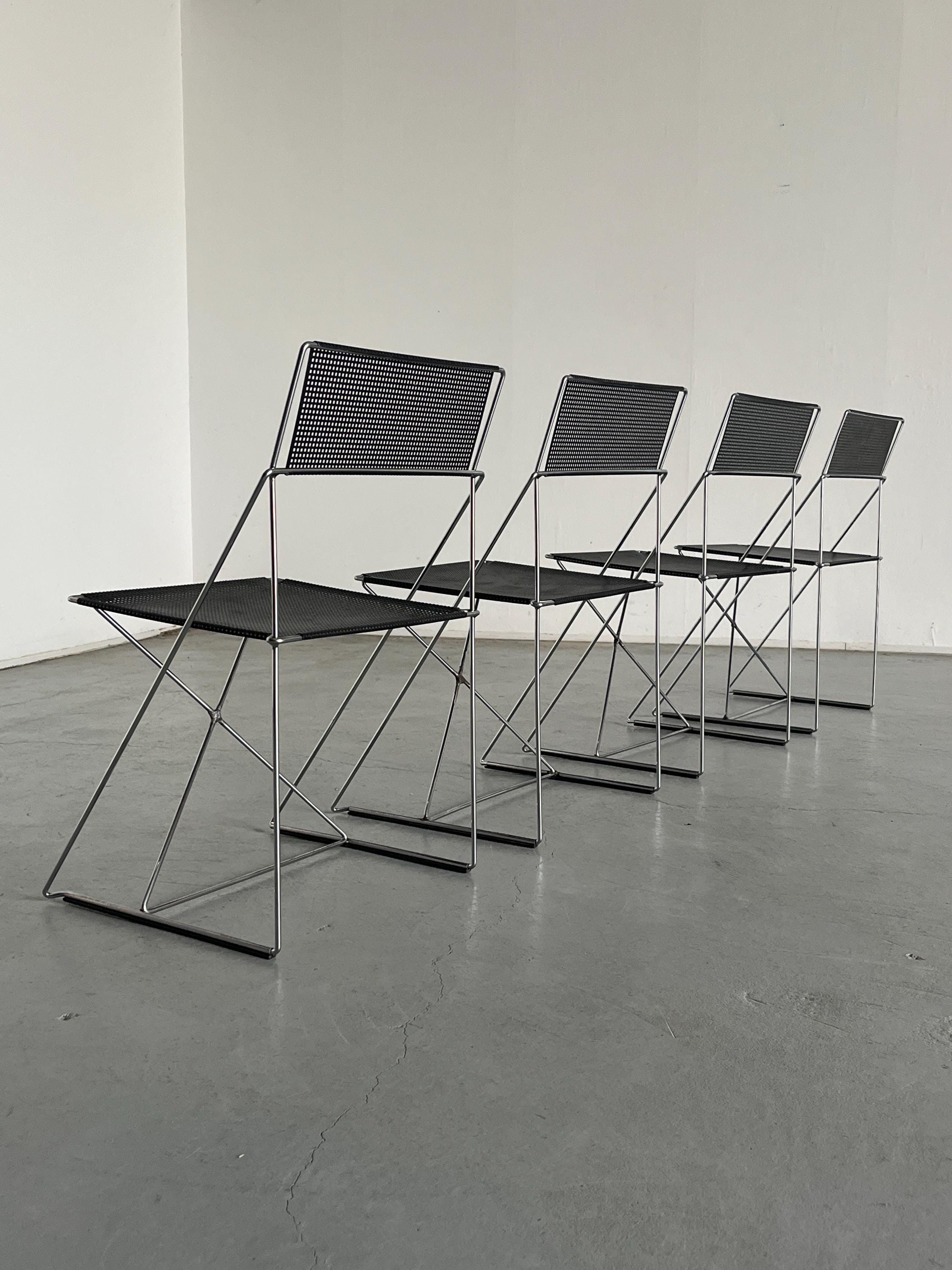 'X-Line' Chairs by Niels Jørgen Haugesen for Bent Krogh, 1980s Denmark