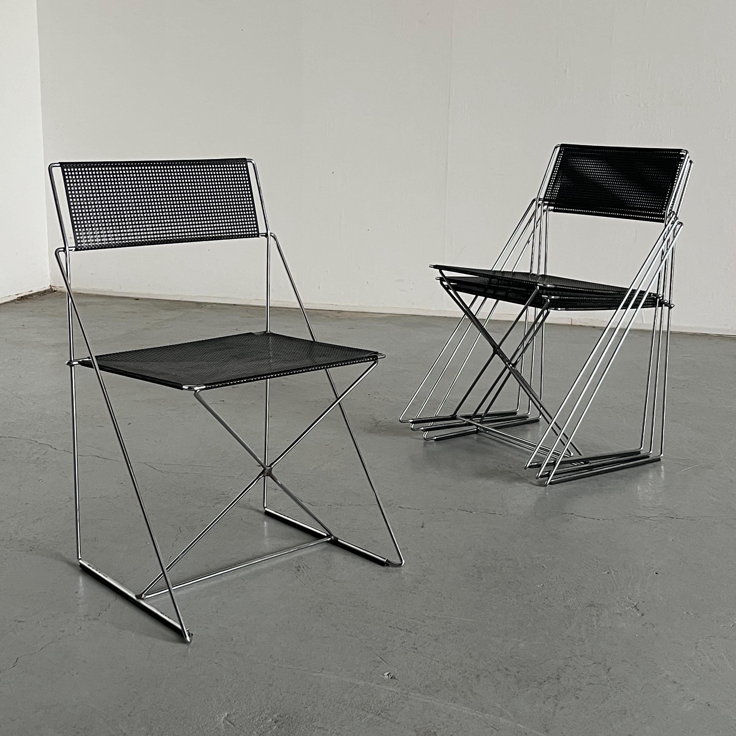 'X-Line' Chairs by Niels Jørgen Haugesen for Bent Krogh, 1980s Denmark