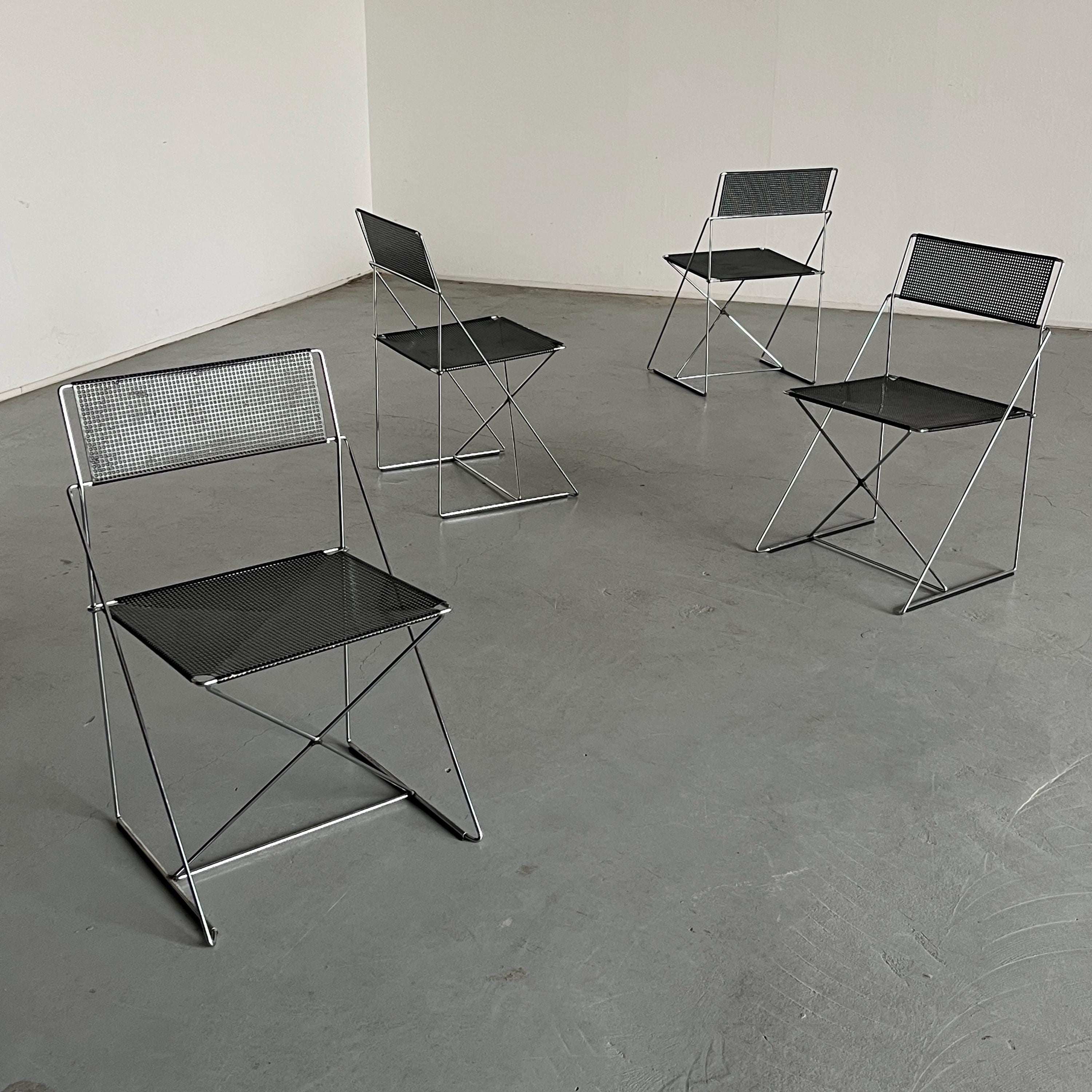 'X-Line' Chairs by Niels Jørgen Haugesen for Bent Krogh, 1980s Denmark