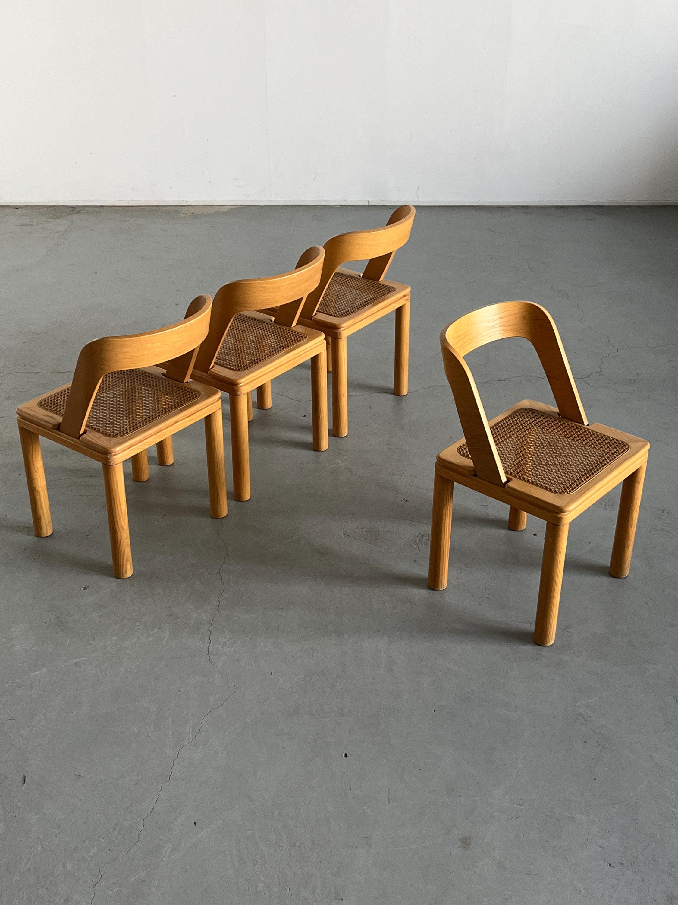 Mid-Century Modern Dining Chairs by RB Rossana in Cane and Ash