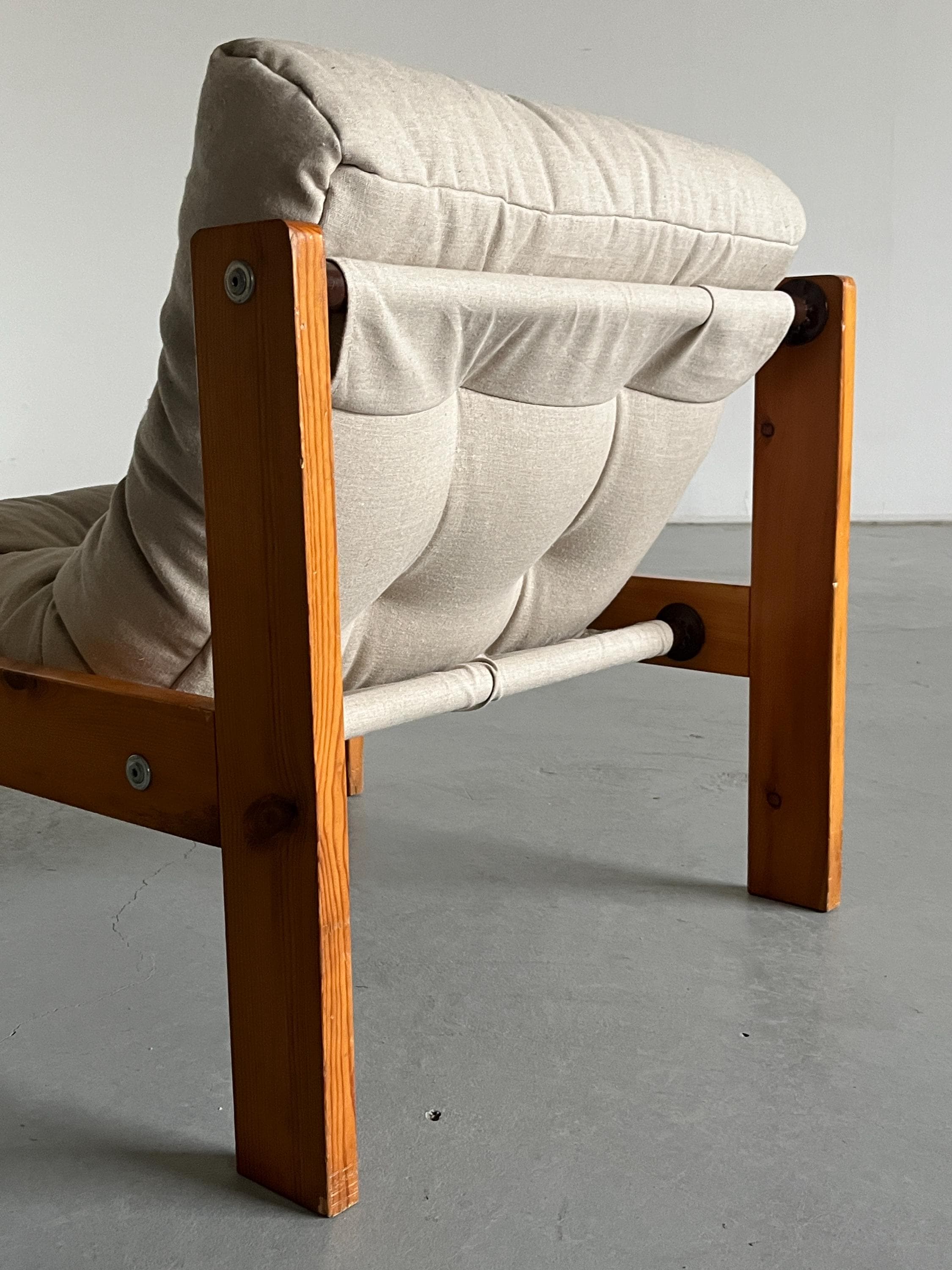 Lounge Chair by Herlag, Canvas and Pine, 1950s