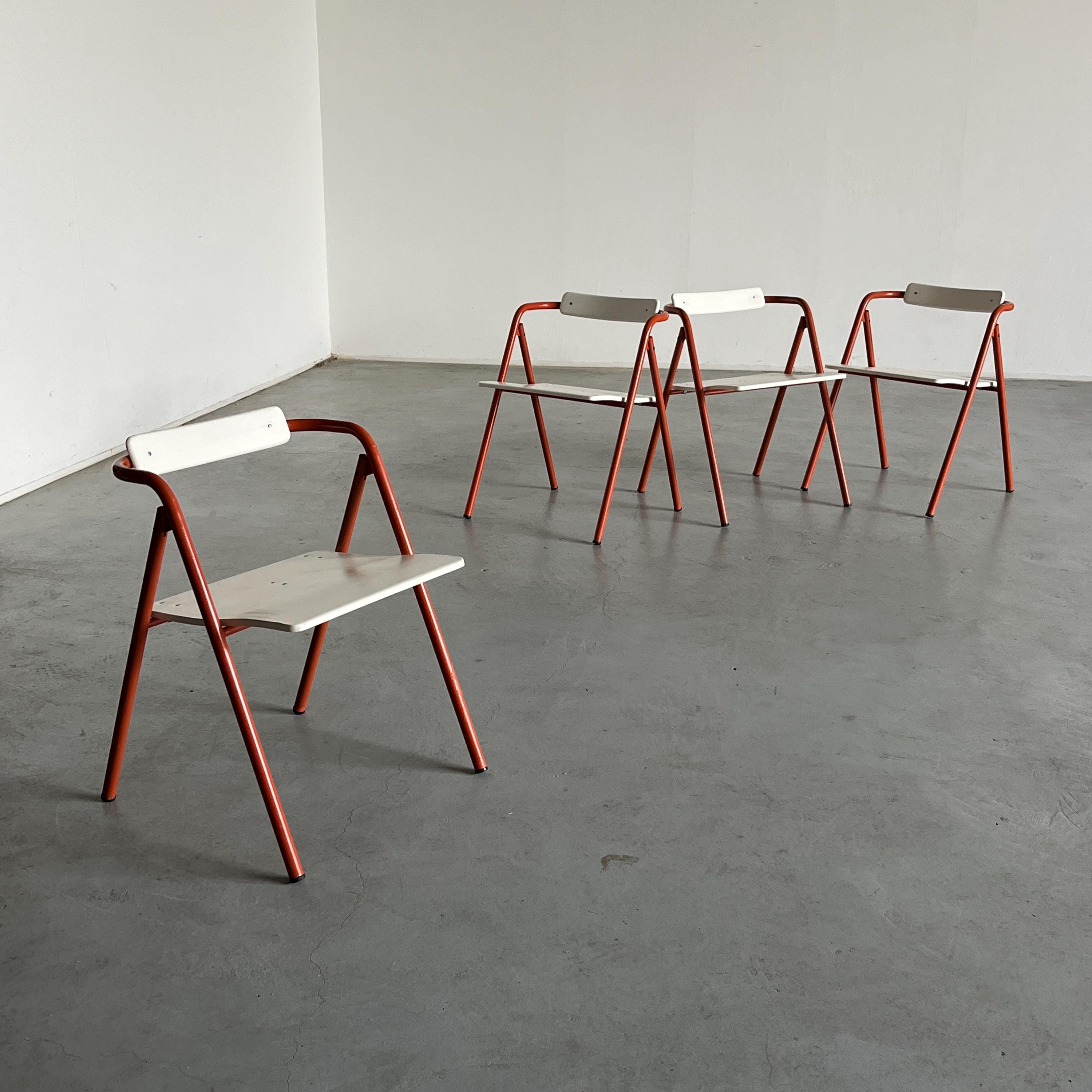 Mid-Century Modern Folding Chairs, Italy 1980s