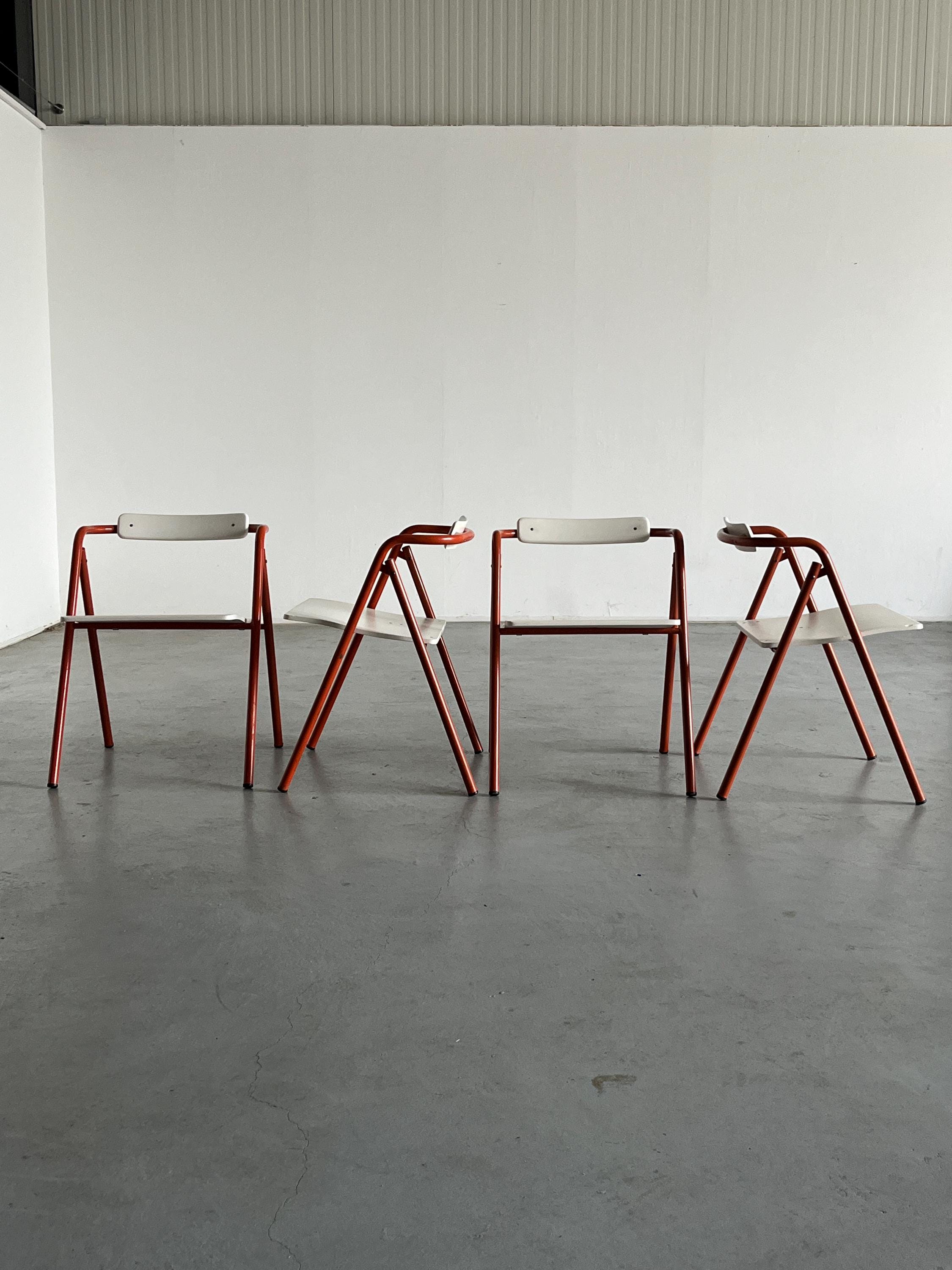 Mid-Century Modern Folding Chairs, Italy 1980s