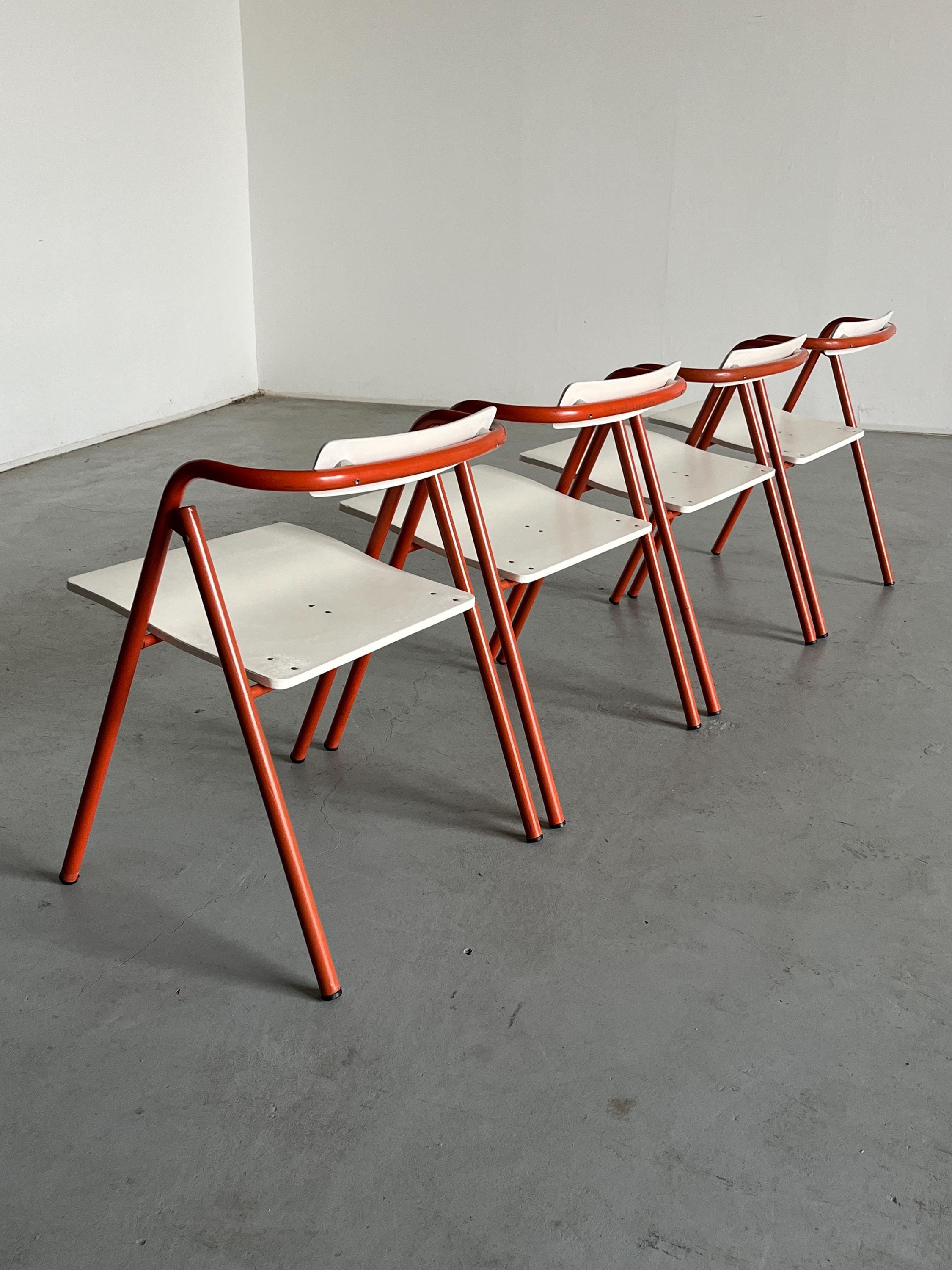 Mid-Century Modern Folding Chairs, Italy 1980s