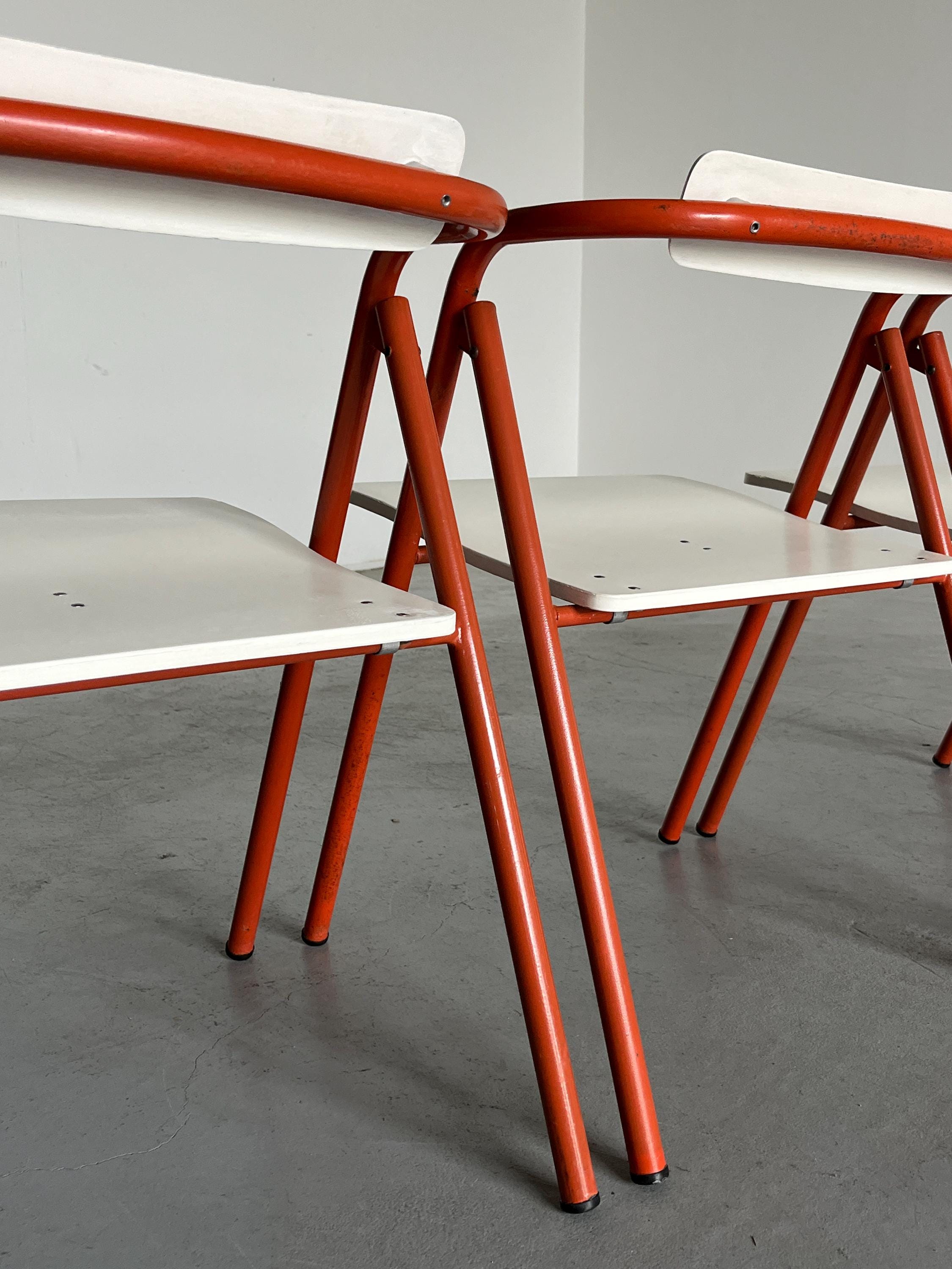 Mid-Century Modern Folding Chairs, Italy 1980s