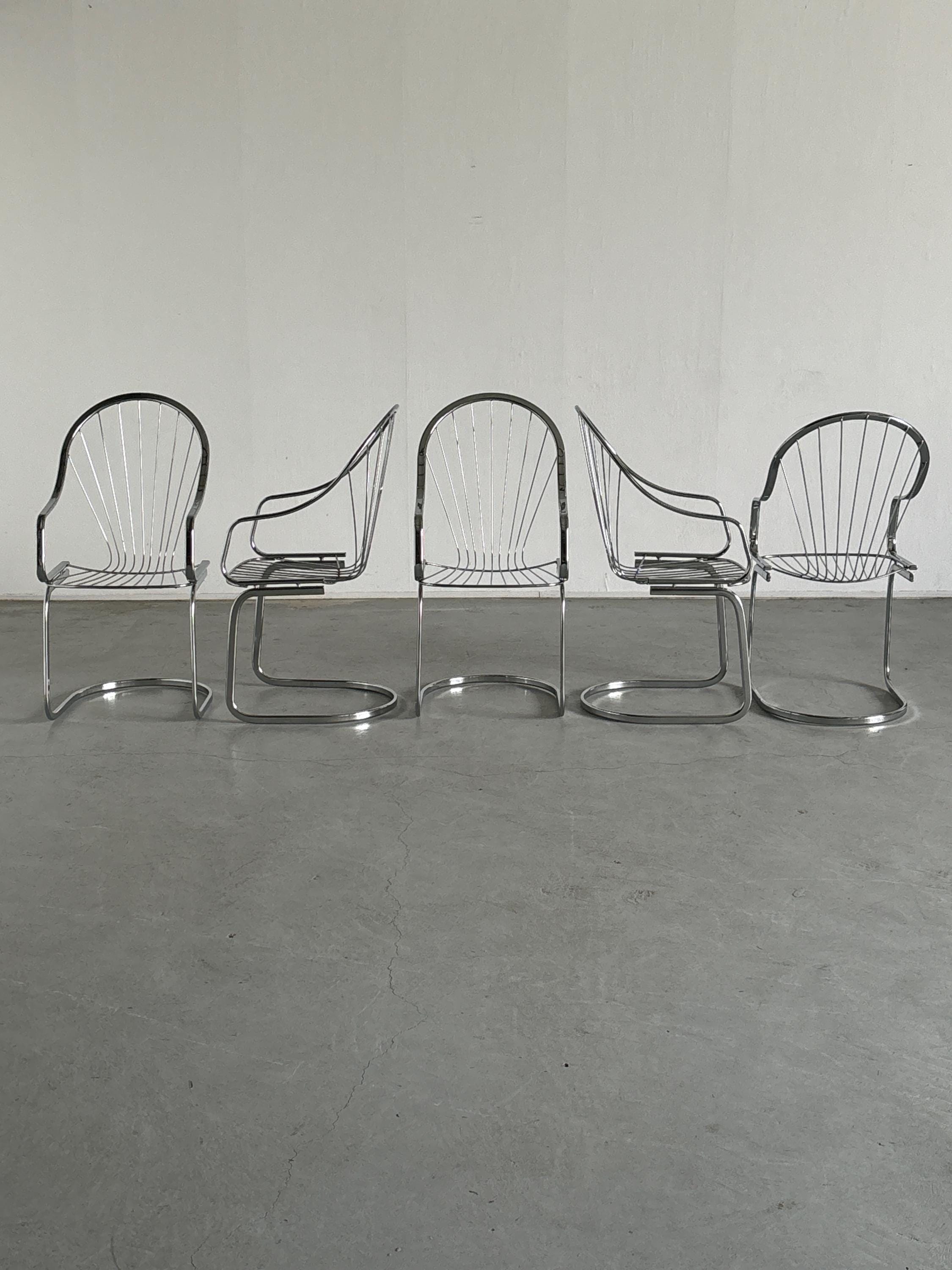 Chrome Armchairs by Gastone Rinaldi for Rima