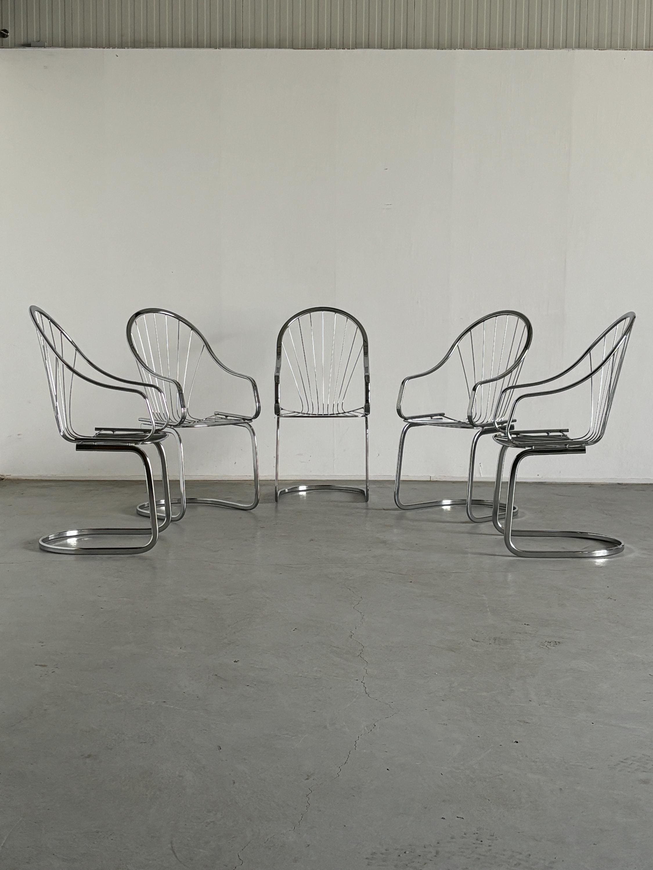 Chrome Armchairs by Gastone Rinaldi for Rima