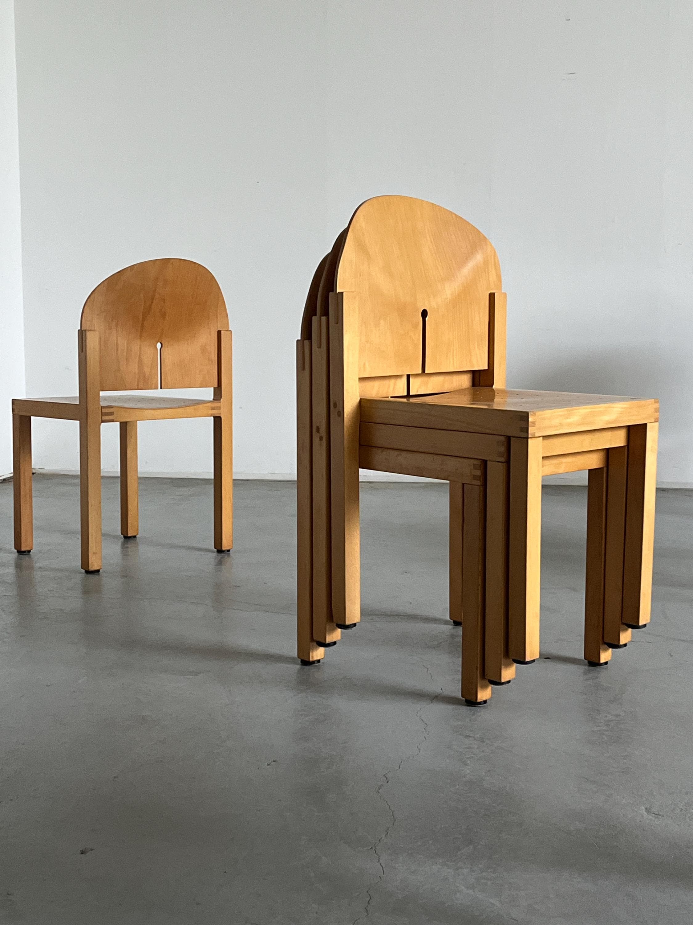 Sculptural Chairs by Arno Votteler for Bisterfeld and Weiss, 1980s Germany