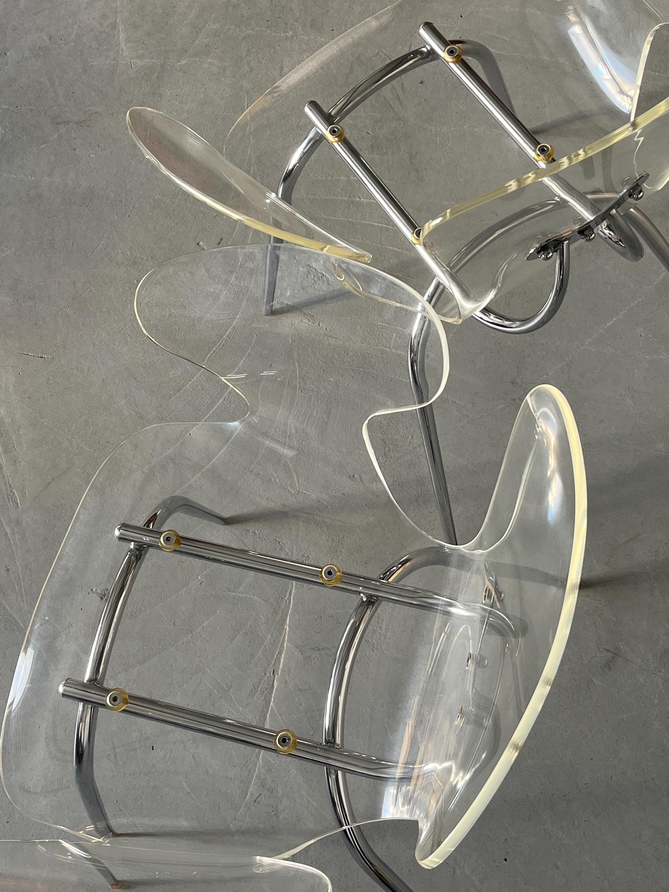 Lucite Acrylic Butterfly Armchairs, Space Age Style, 1990s