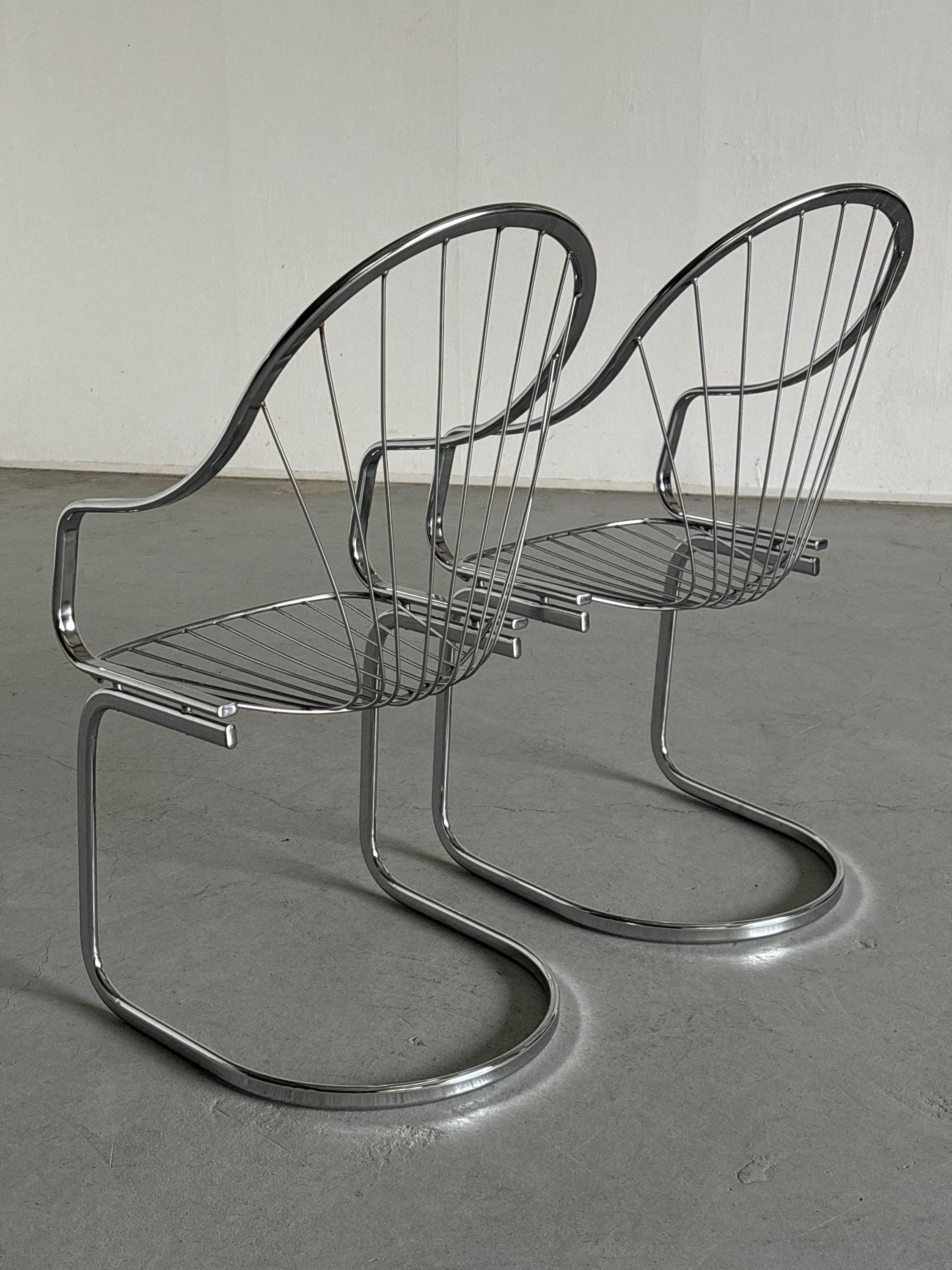 Chrome Armchairs by Gastone Rinaldi for Rima