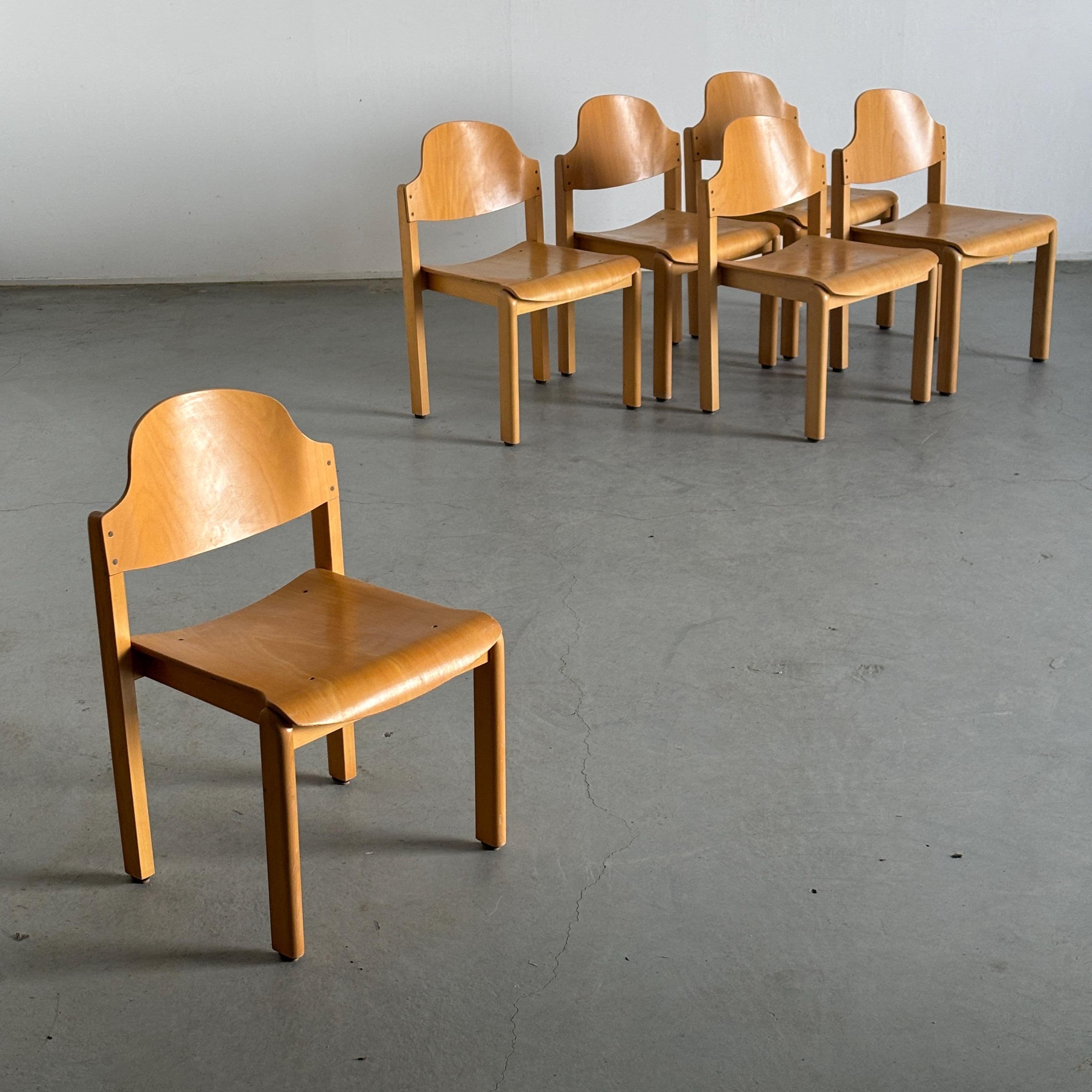 Mid-Century Modern Stackable Dining Chairs, 1970s Germany