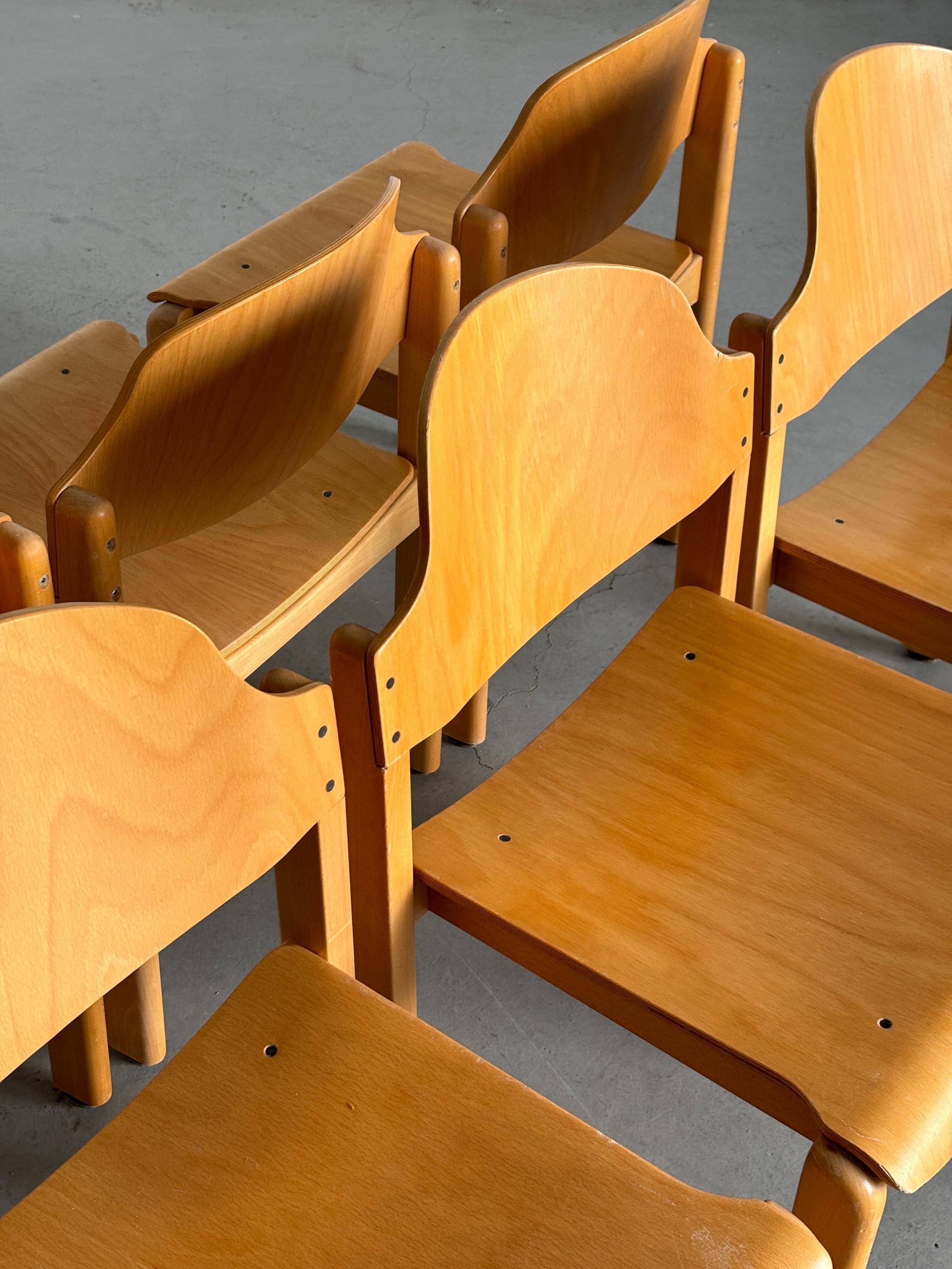 Mid-Century Modern Stackable Dining Chairs, 1970s Germany