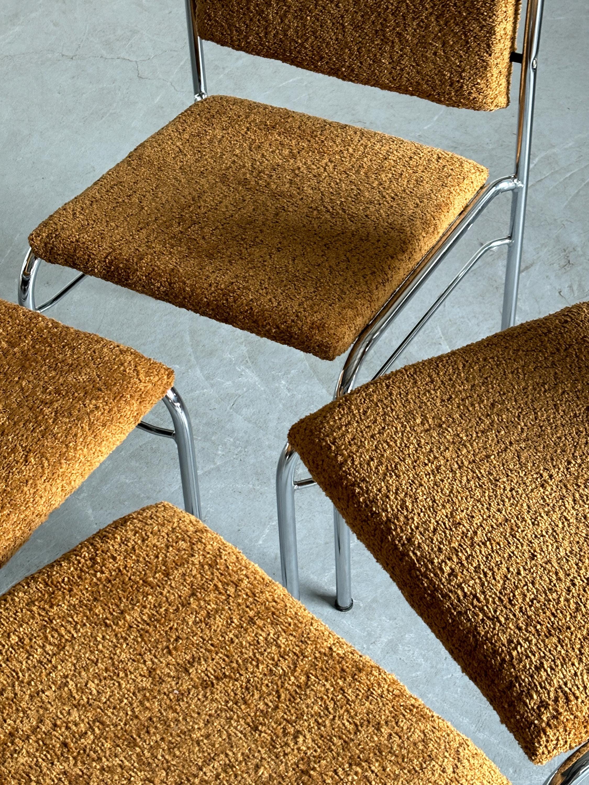 Mid-Century Armchairs in Ochre Boucle by Horst Heyder, 1970s DDR